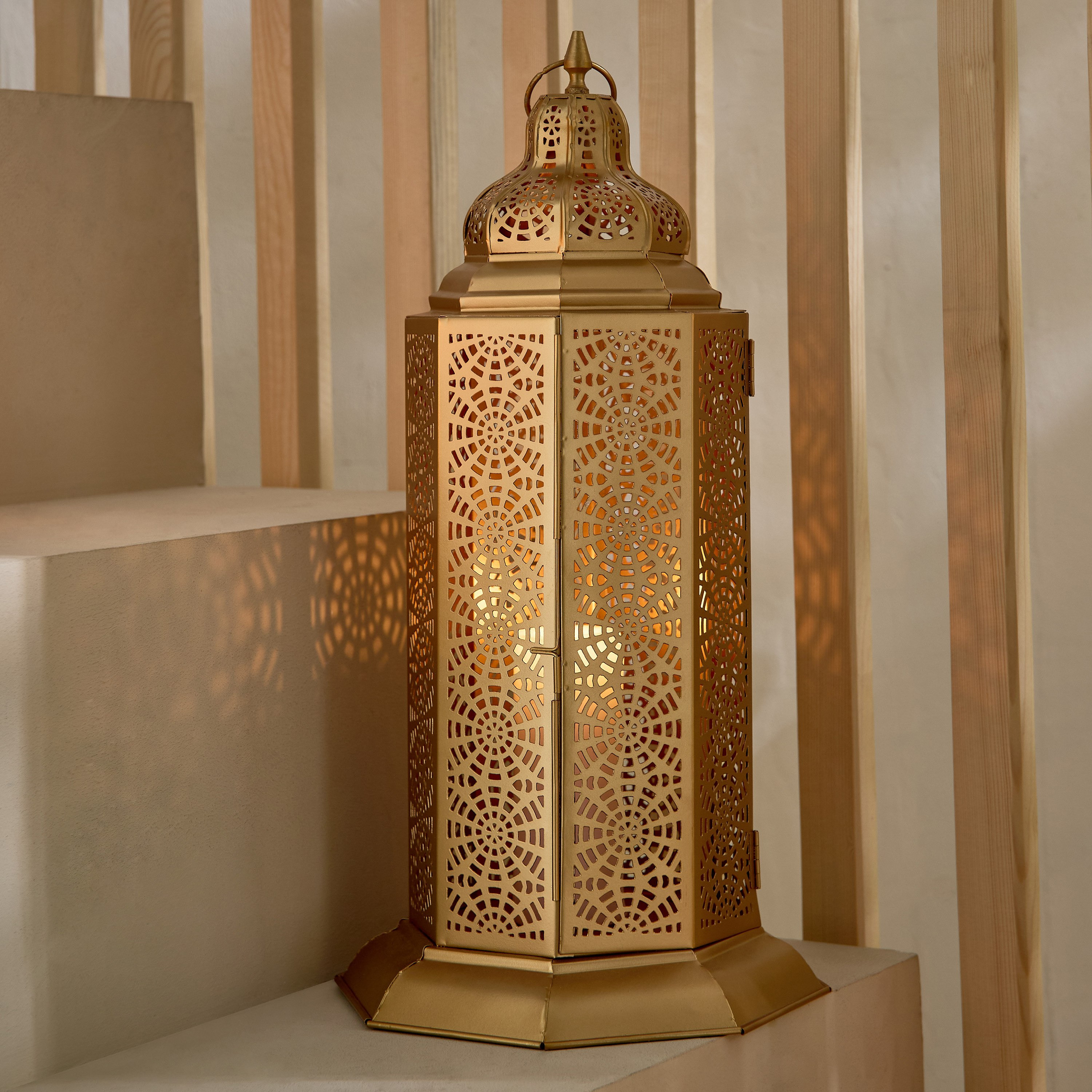 Isaba Metal Cutwork Lantern - 26x26x50 cm-PROMO_HB_AE_B1G1_250925-image-1
