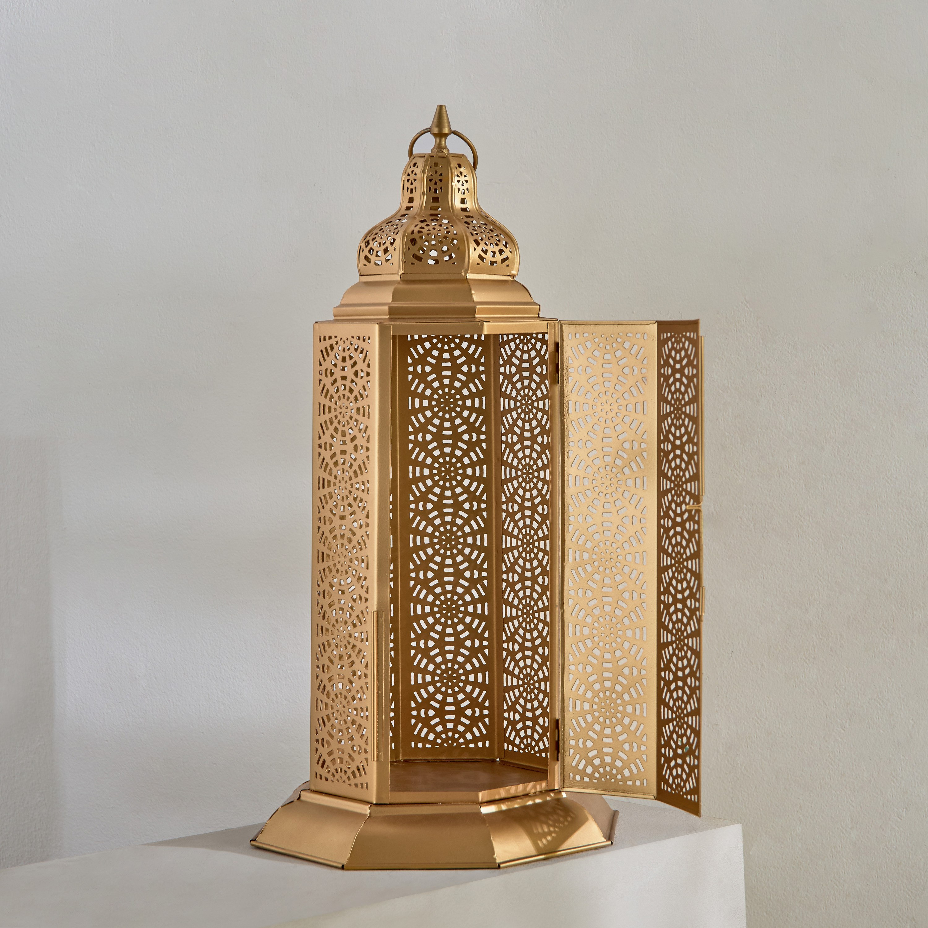 Isaba Metal Cutwork Lantern - 26x26x50 cm-PROMO_HB_AE_B1G1_250925-image-3
