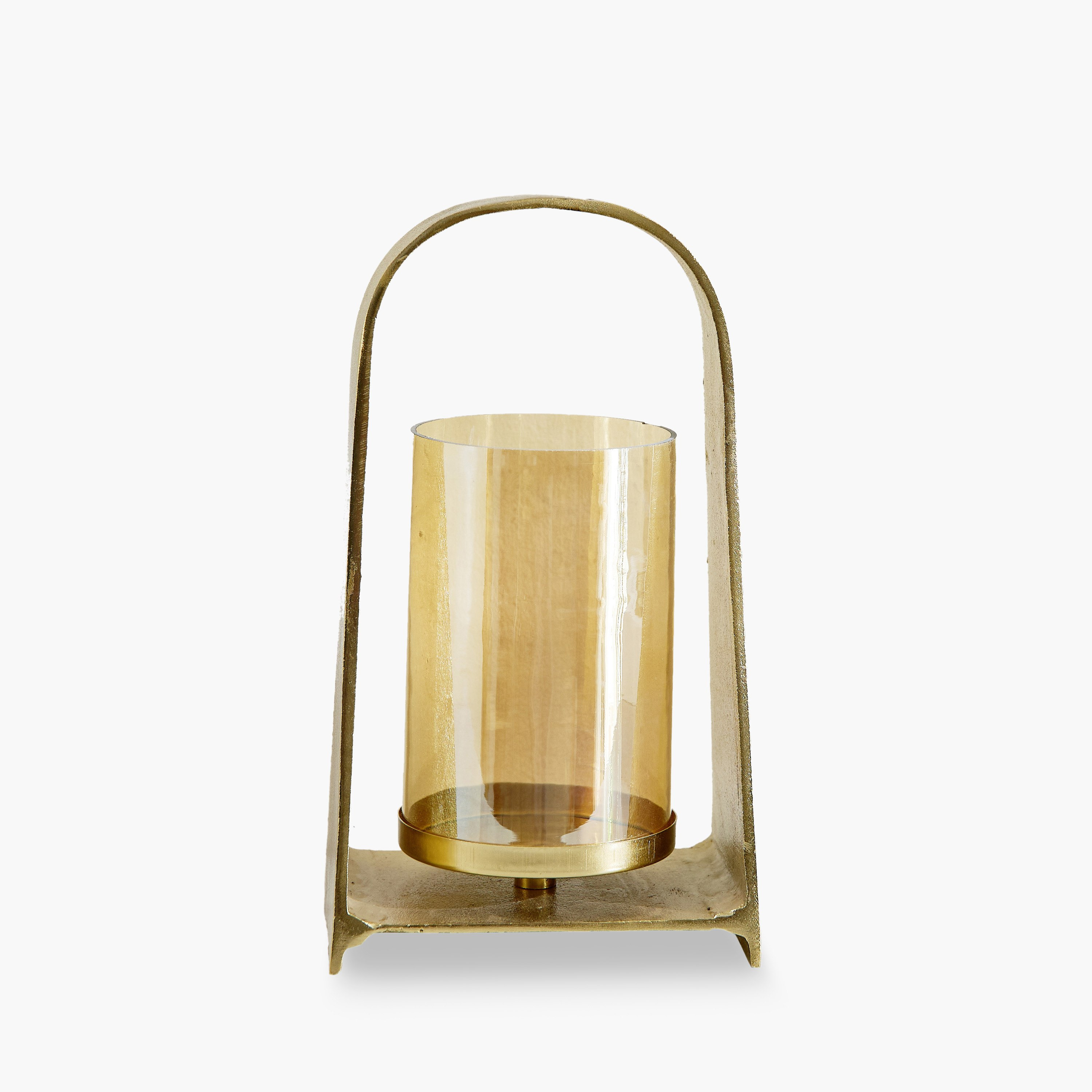 Accord Aluminium Hurricane Candleholder with Lustre Glass - 16x11x31 cm-hbxlivingroom-decorandaccessories-candleholders-image-6