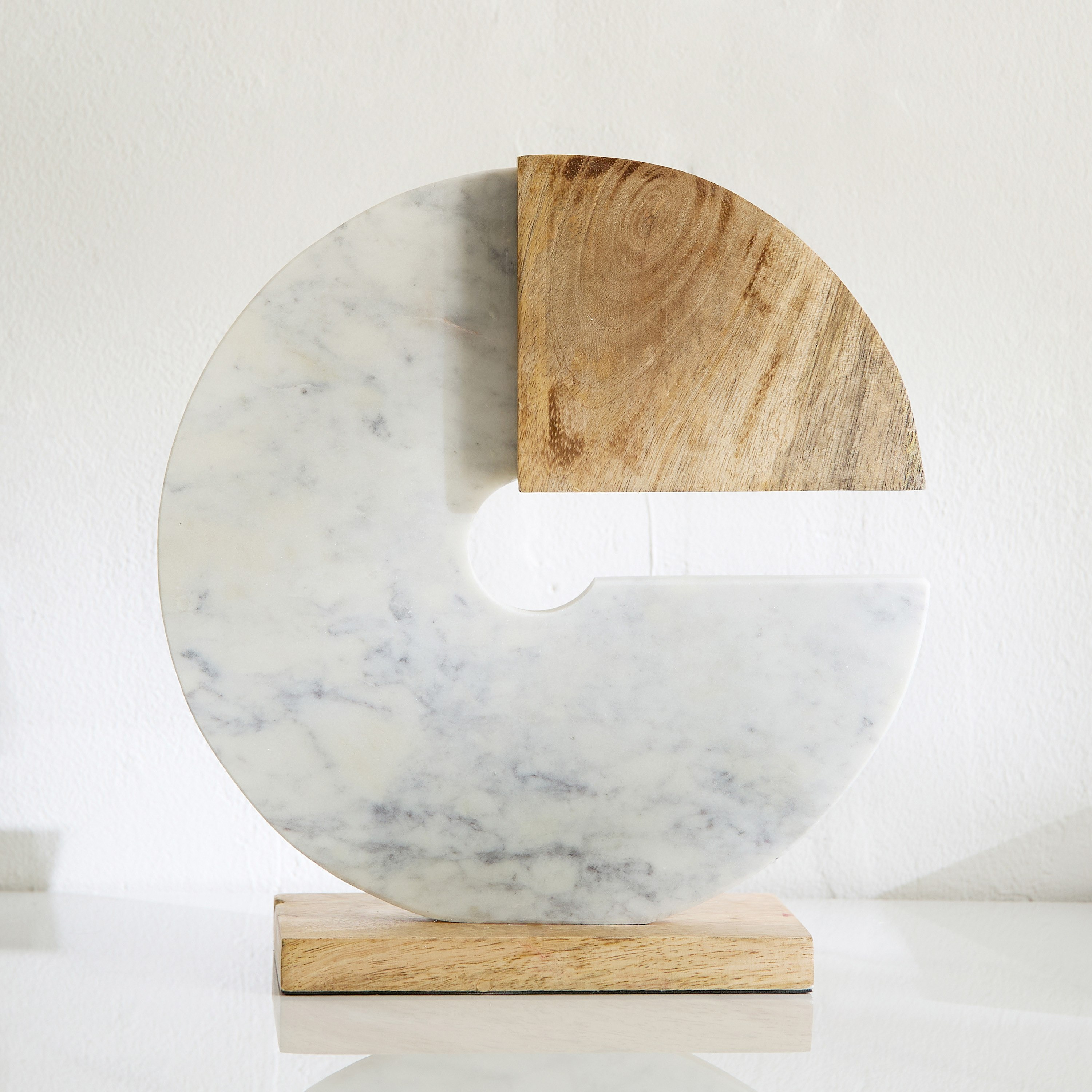 Blake Wood and Marble Table Accent with Marble Base - 23x7.5x25 cm-hbxhomeware-homedecor-figurinesandornaments-image-2