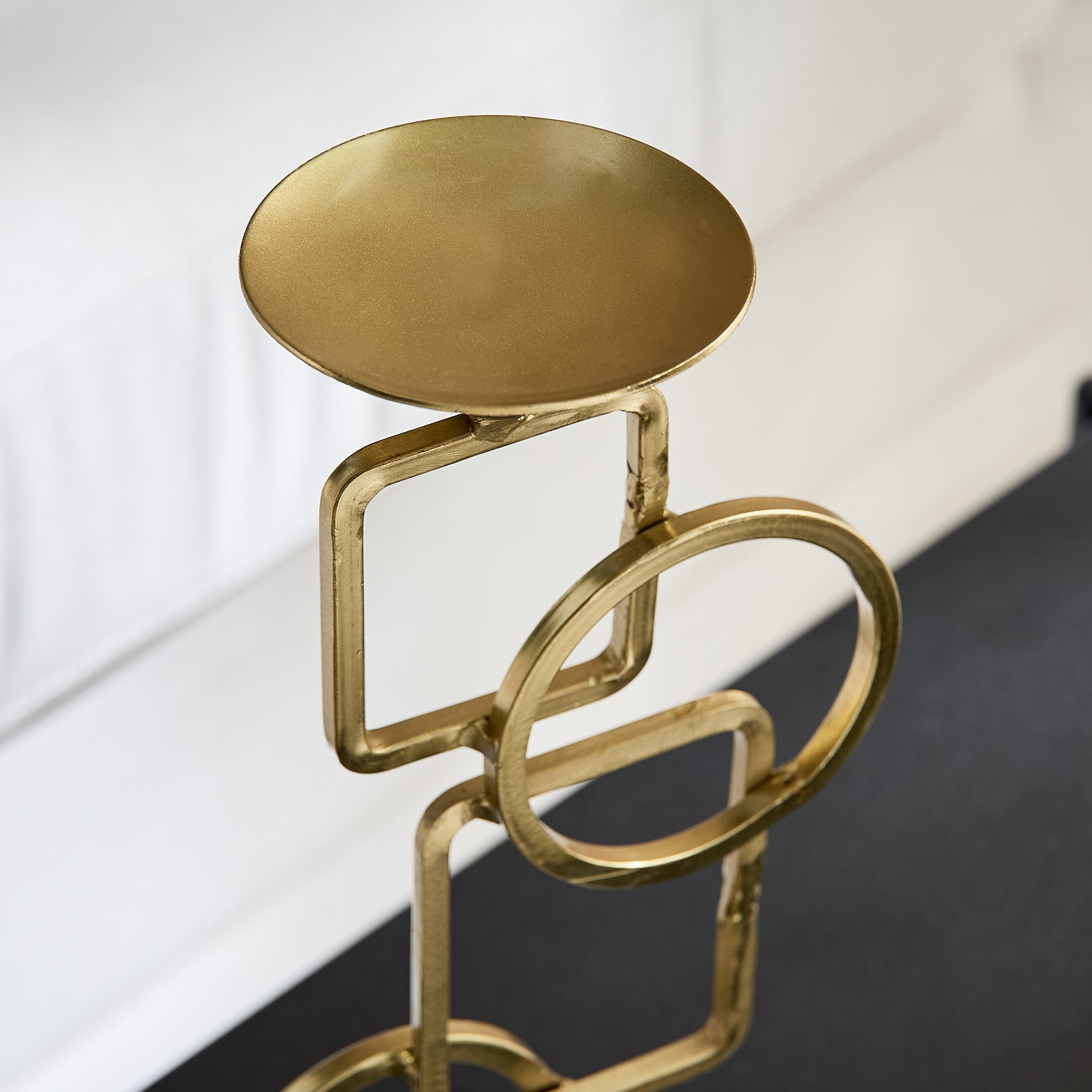 Blake Metal Pillar Candleholder with Marble Base - 16x10x34 cm-hbxlivingroom-decorandaccessories-candleholders-image-2