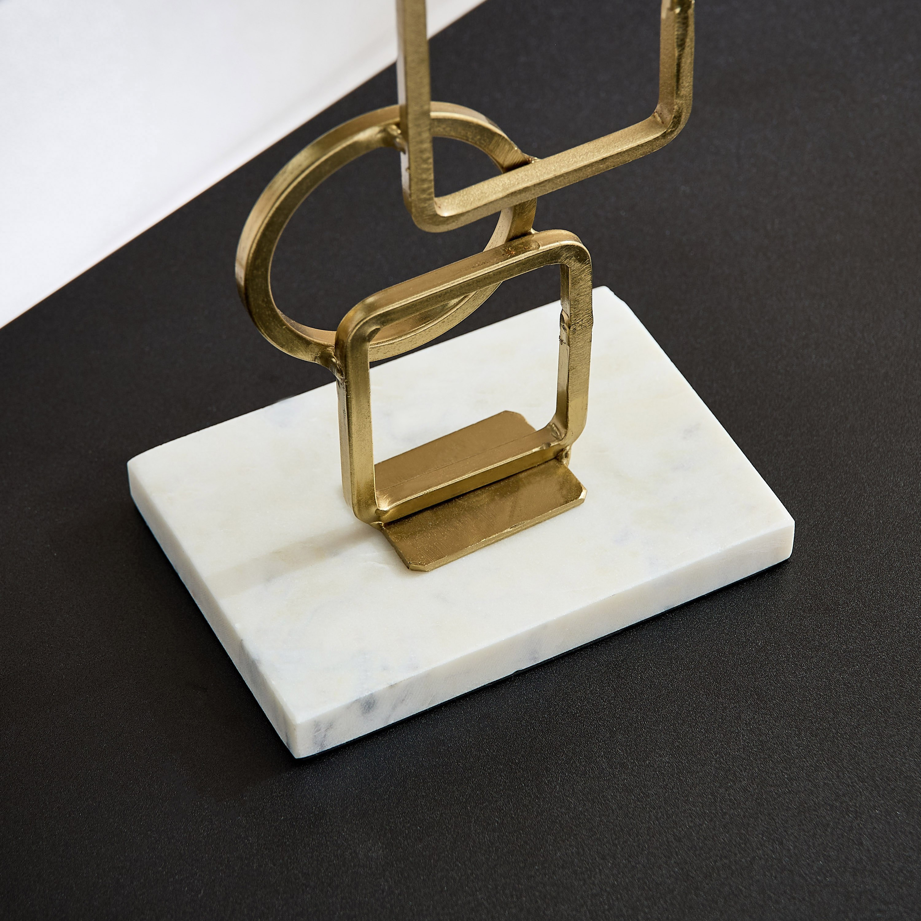 Blake Metal Pillar Candleholder with Marble Base - 16x10x34 cm-hbxlivingroom-decorandaccessories-candleholders-image-3