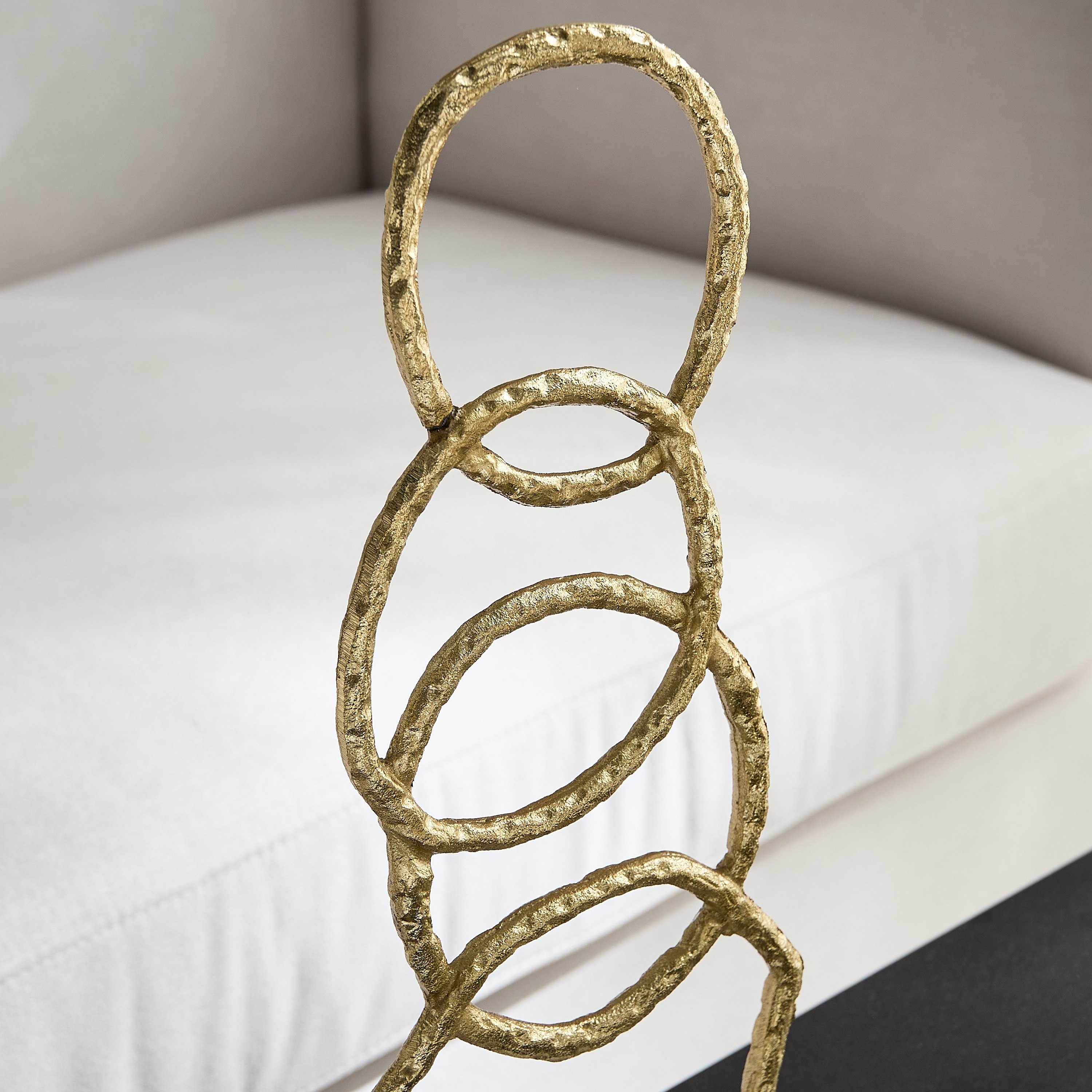 Blake Alluminium Ring Sculpture with Marble Base - 17.5x10x48 cm-hbxhomeware-homedecor-figurinesandornaments-image-2