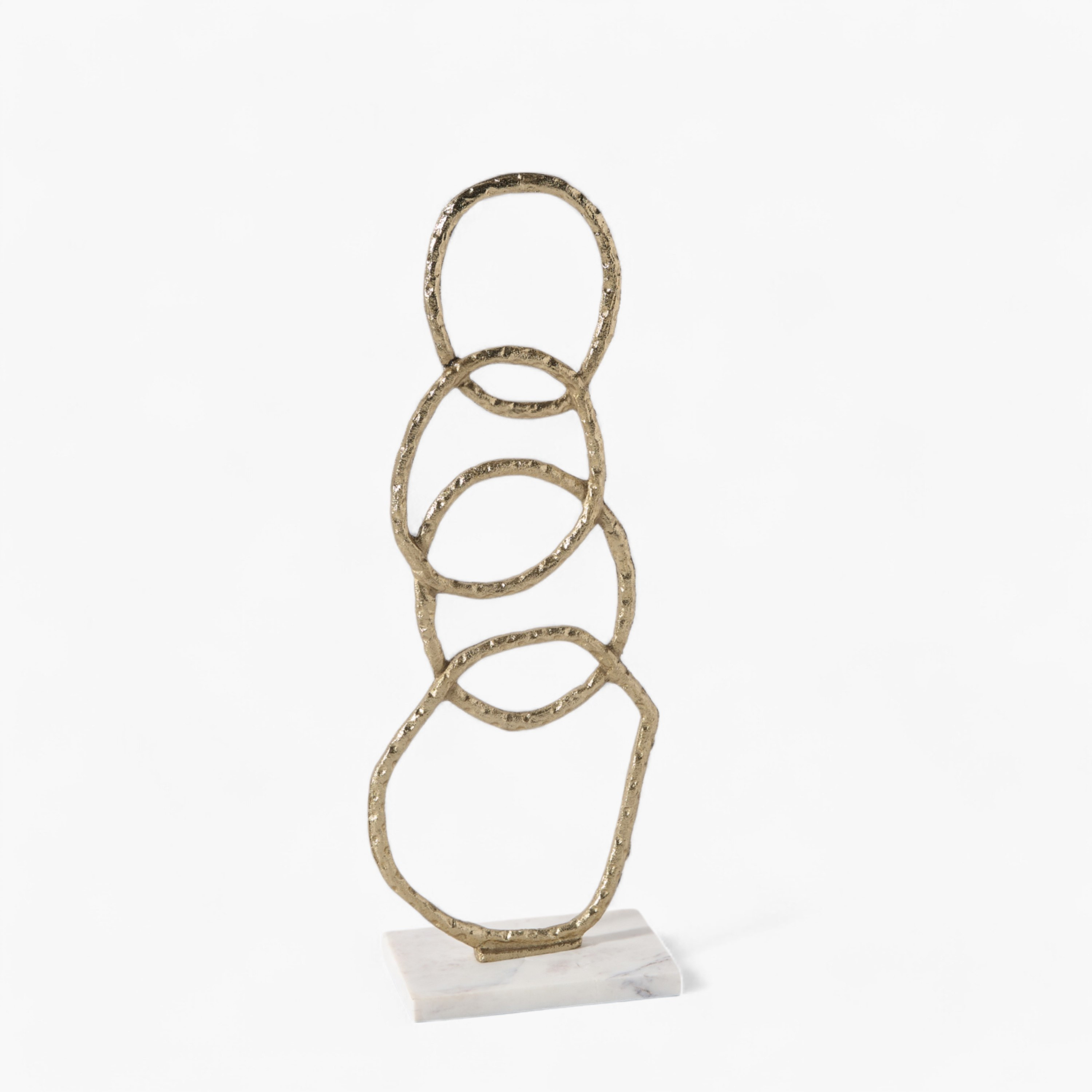 Blake Alluminium Ring Sculpture with Marble Base - 17.5x10x48 cm-hbxhomeware-homedecor-figurinesandornaments-image-4