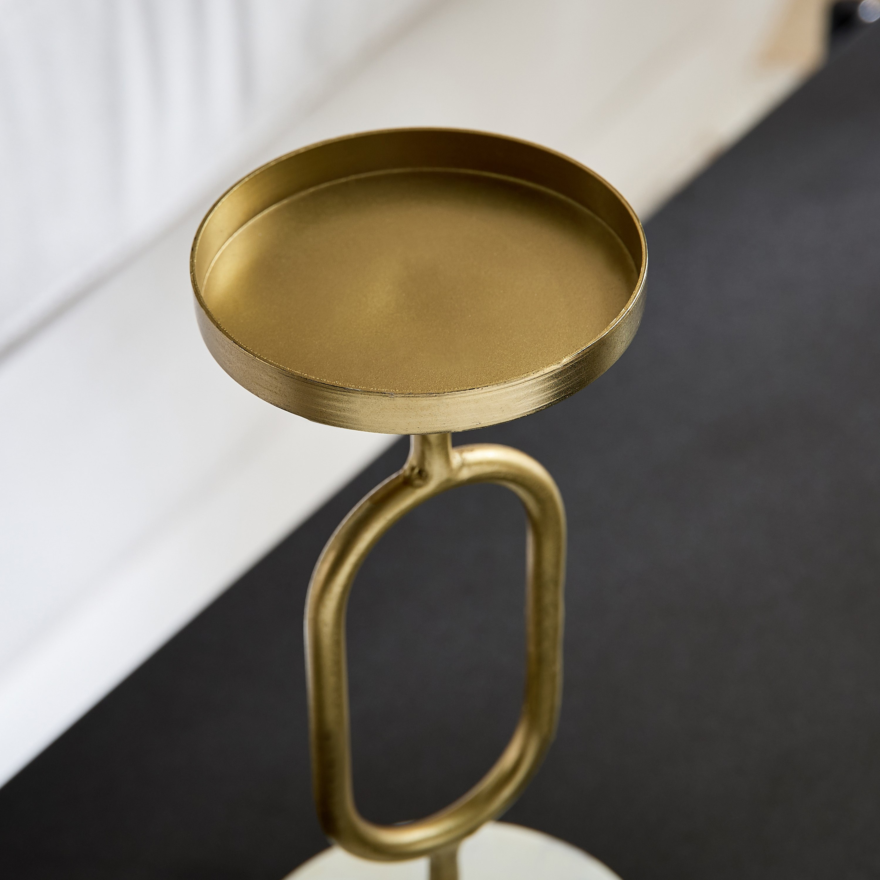 Blake Metal Candle Stand with Marble Base - 10x10x29.5 cm-hbxlivingroom-decorandaccessories-candleholders-image-3