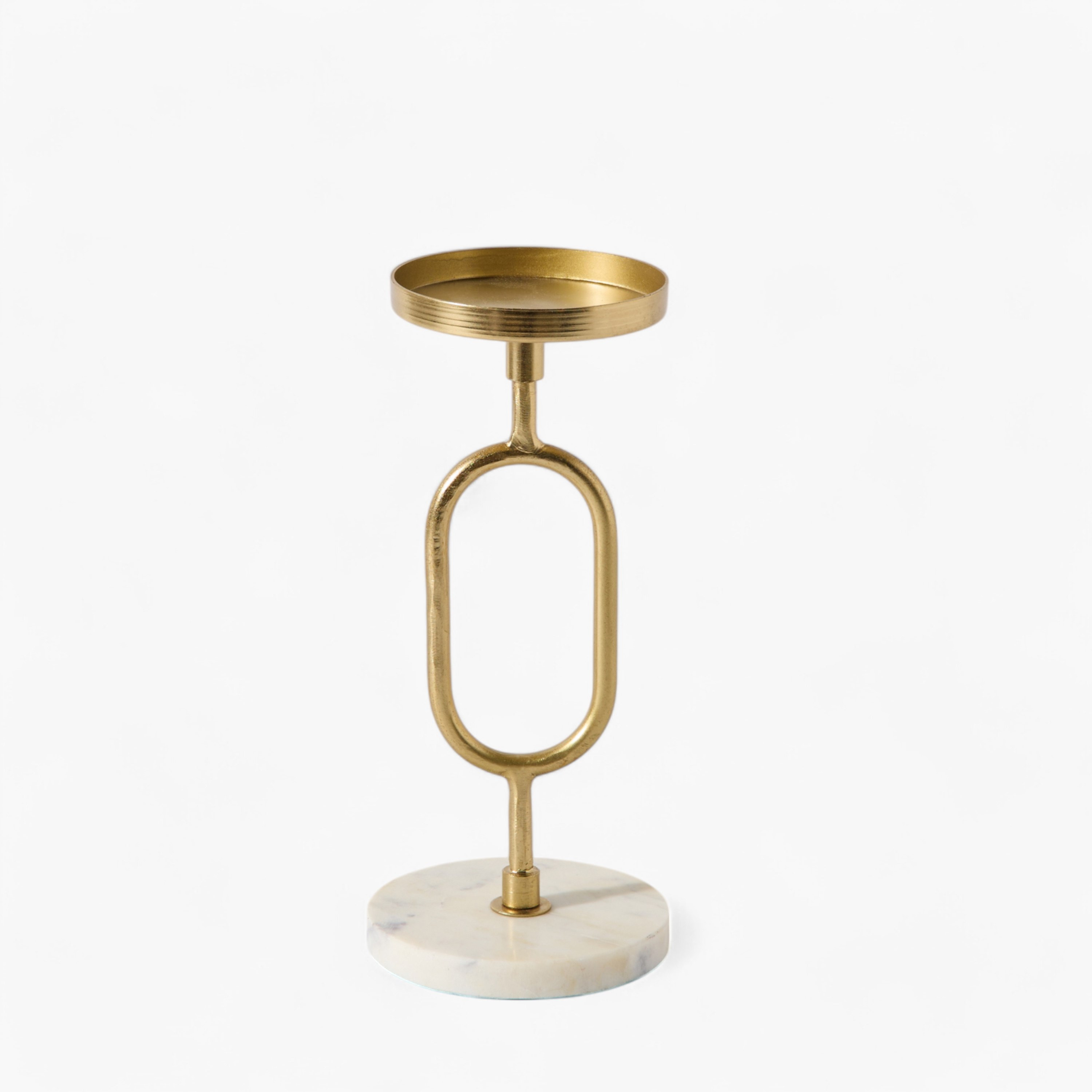 Blake Metal Candle Stand with Marble Base - 10x10x22 cm-hbxlivingroom-decorandaccessories-candleholders-image-6