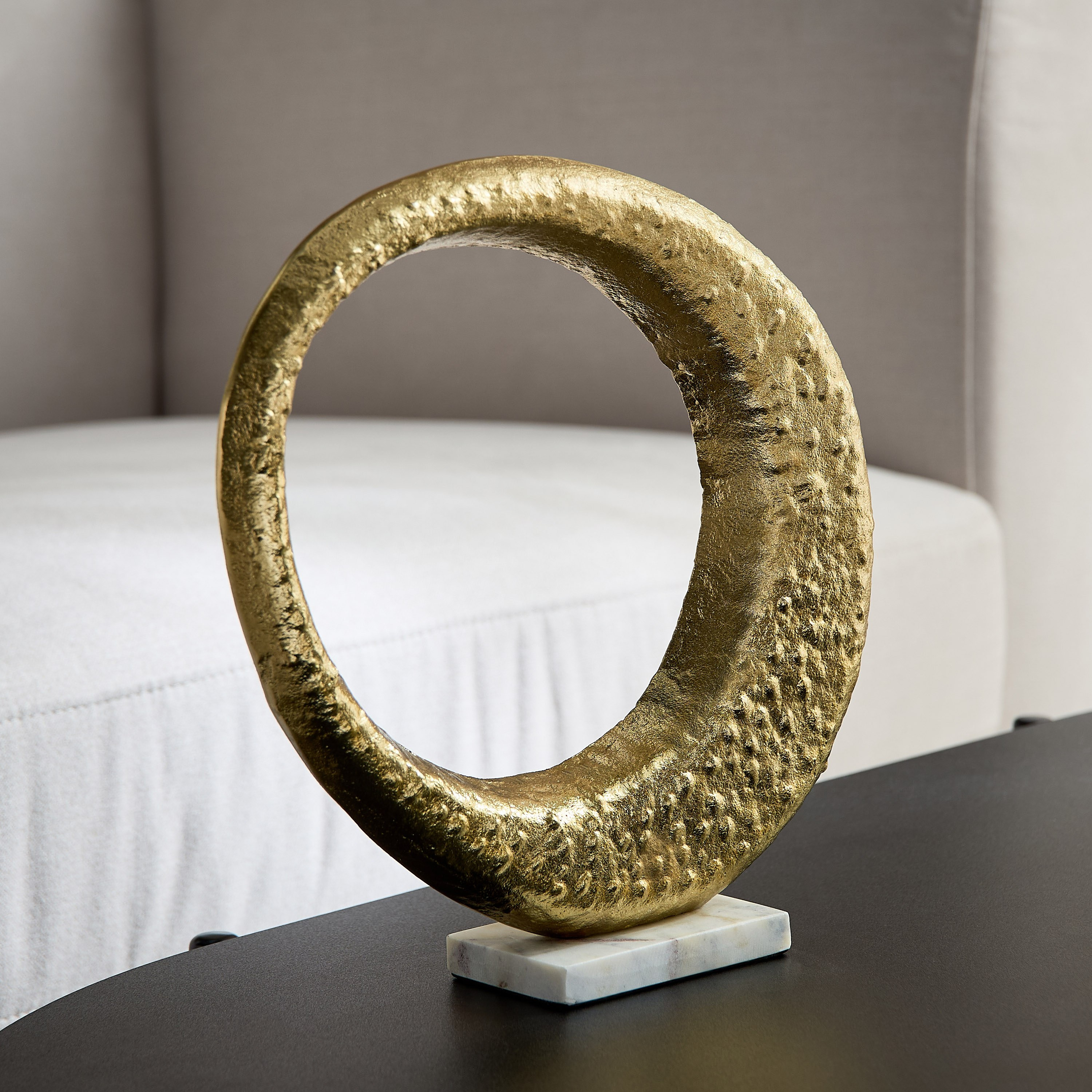 Blake Aluminium Museum Accent with Marble Base - 29.5x8x31 cm-hbxhomeware-homedecor-figurinesandornaments-image-1