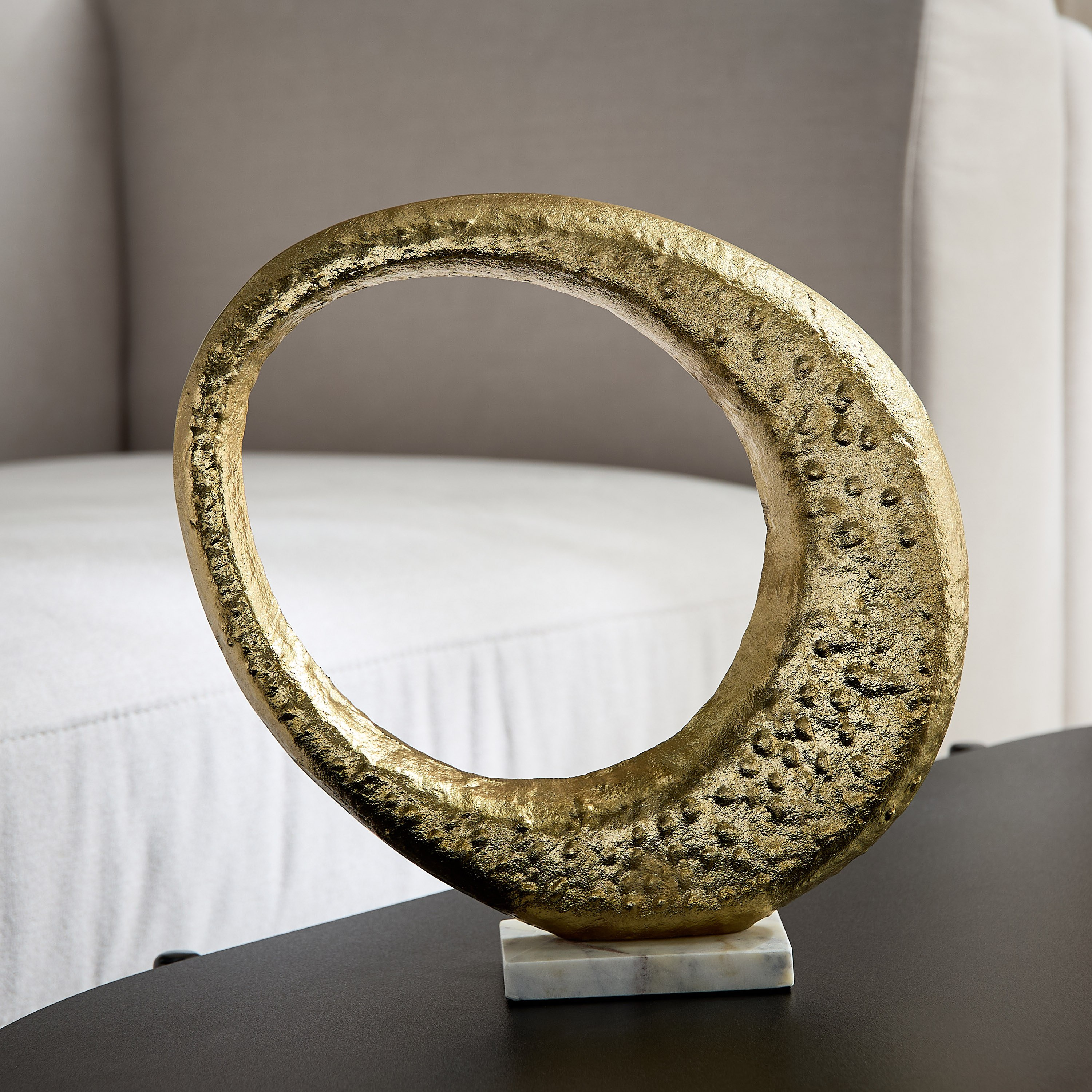 Blake Aluminium Museum Accent with Marble Base - 29.5x8x31 cm-hbxhomeware-homedecor-figurinesandornaments-image-2