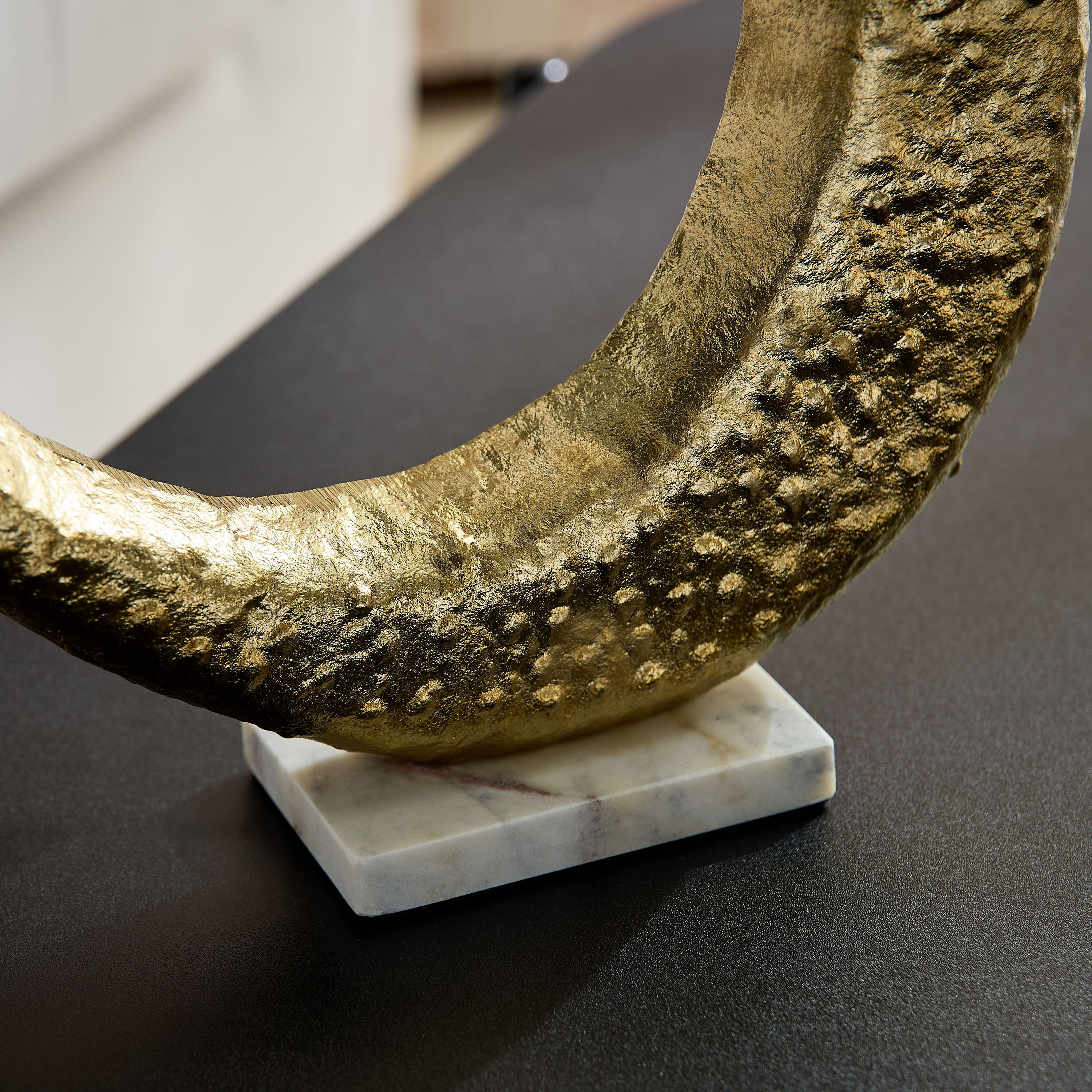 Blake Aluminium Museum Accent with Marble Base - 29.5x8x31 cm-hbxhomeware-homedecor-figurinesandornaments-image-3
