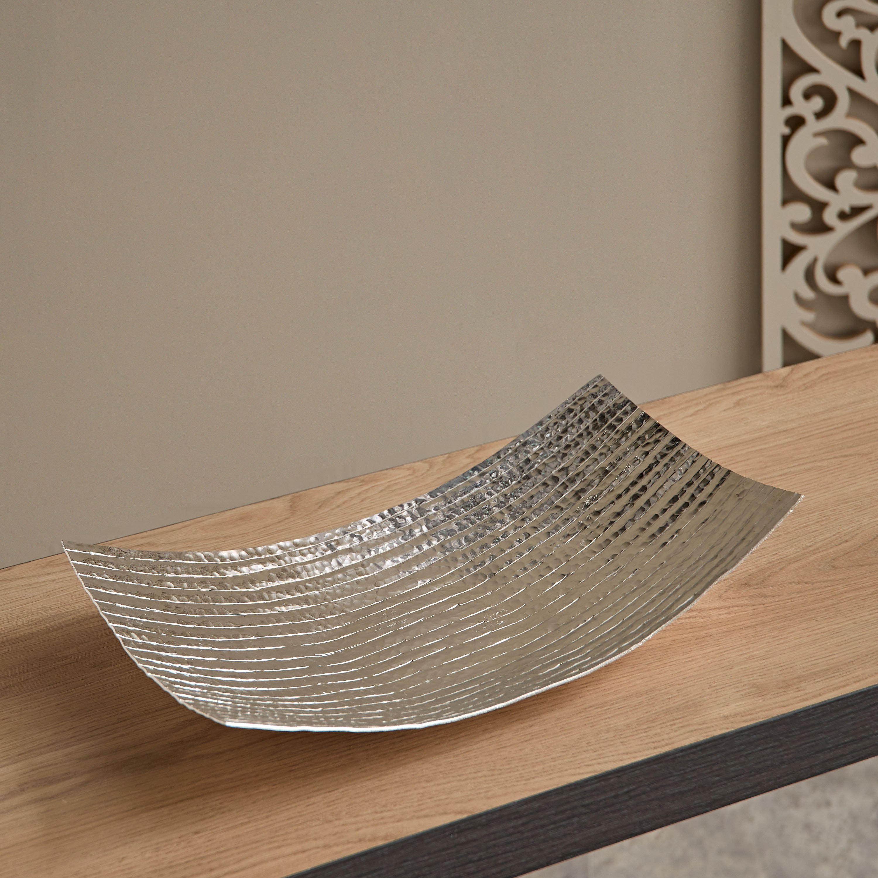 وعاء مستطيل مضلع لامع ألومنيوم من أوسي - 43 × 23 × 7.5 سم-hbxdecorandfurnishings-homeaccessories-bowls-image-2