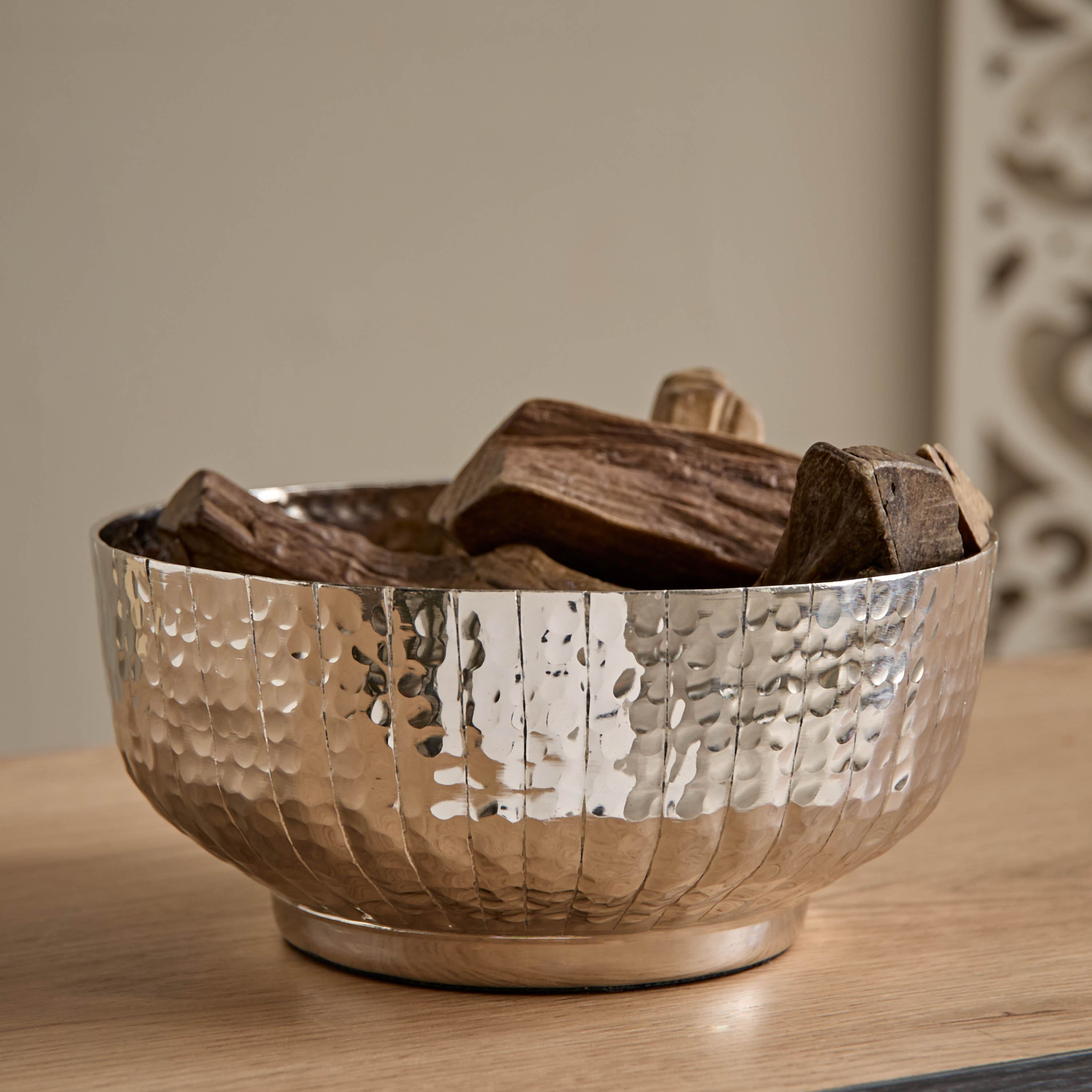 وعاء دائري مضلع لامعألومنيوم من أوسي - 20 × 20 × 9 سم-hbxdecorandfurnishings-homeaccessories-bowls-image-1