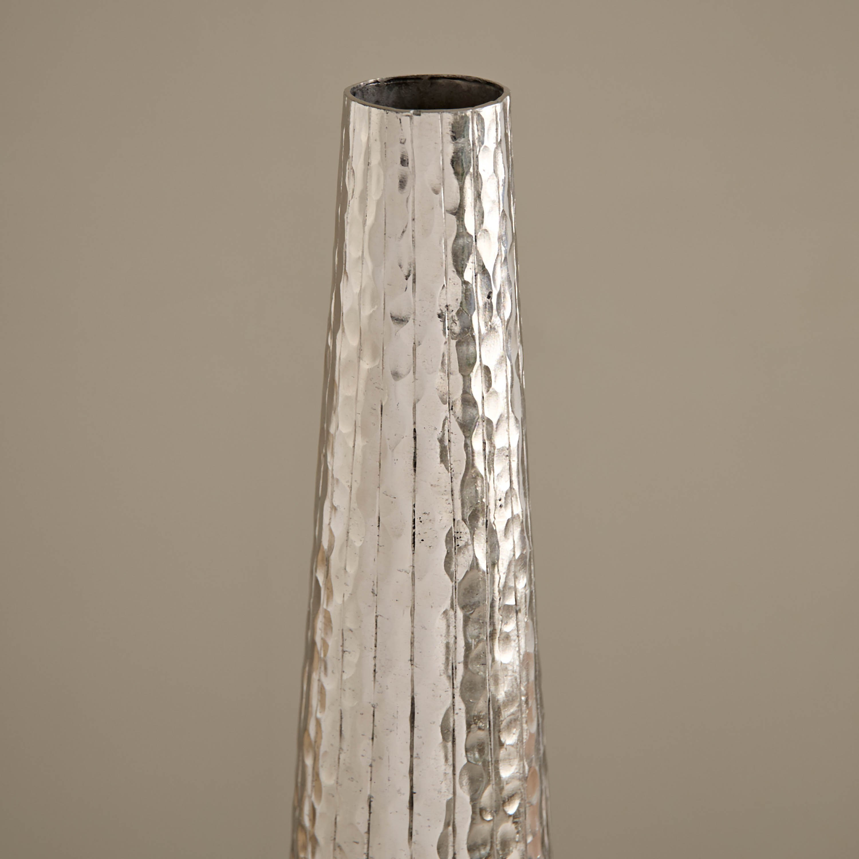 Ausie Aluminium Sparkle Ribbed Tall Vase - 10.5x10.5x51.5 cm-hbxbedroom-decorandaccessories-vases-image-3