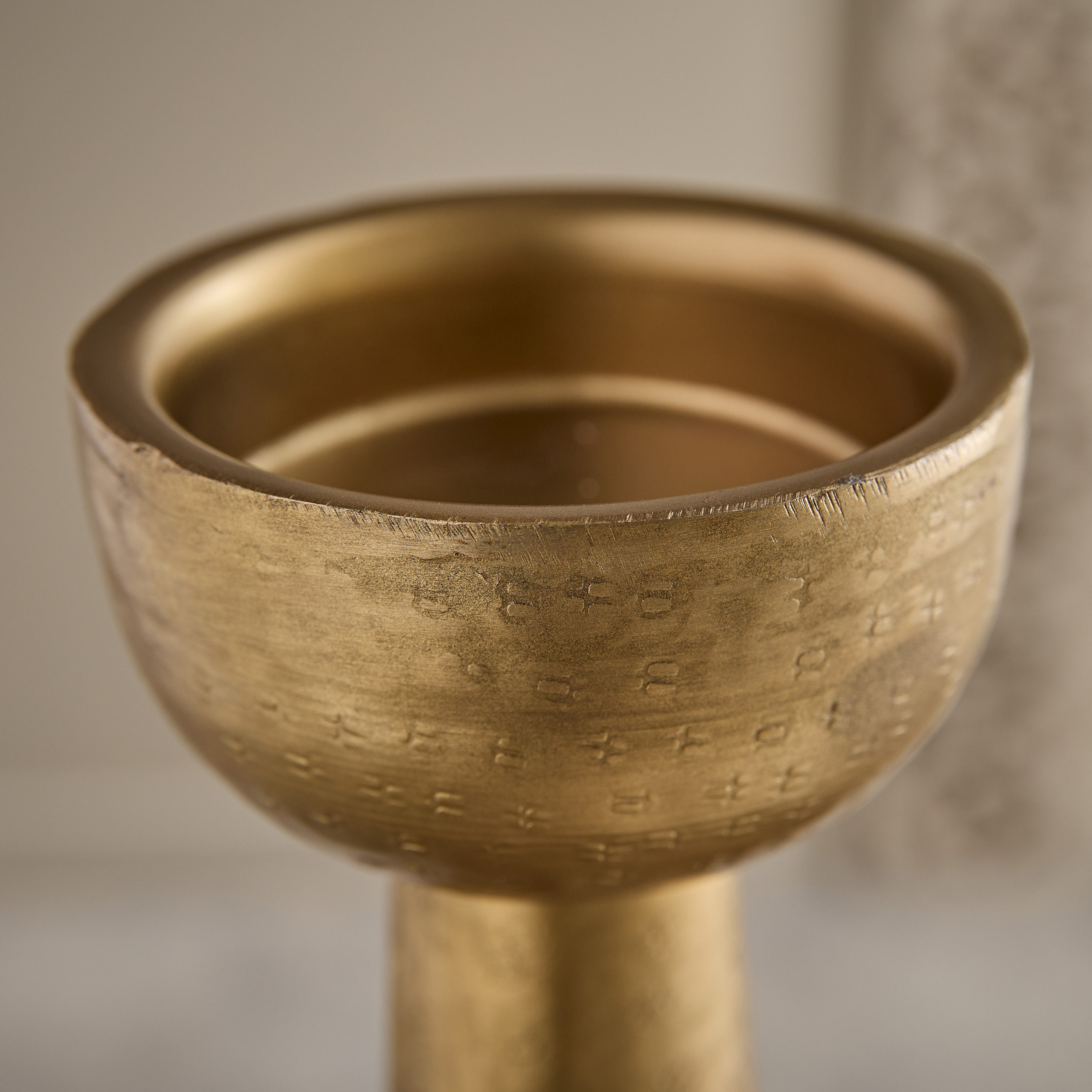 Arizona Metal Hammered Conical Pillar Candleholder - 14x14x71 cm-hbxlivingroom-decorandaccessories-candleholders-image-3