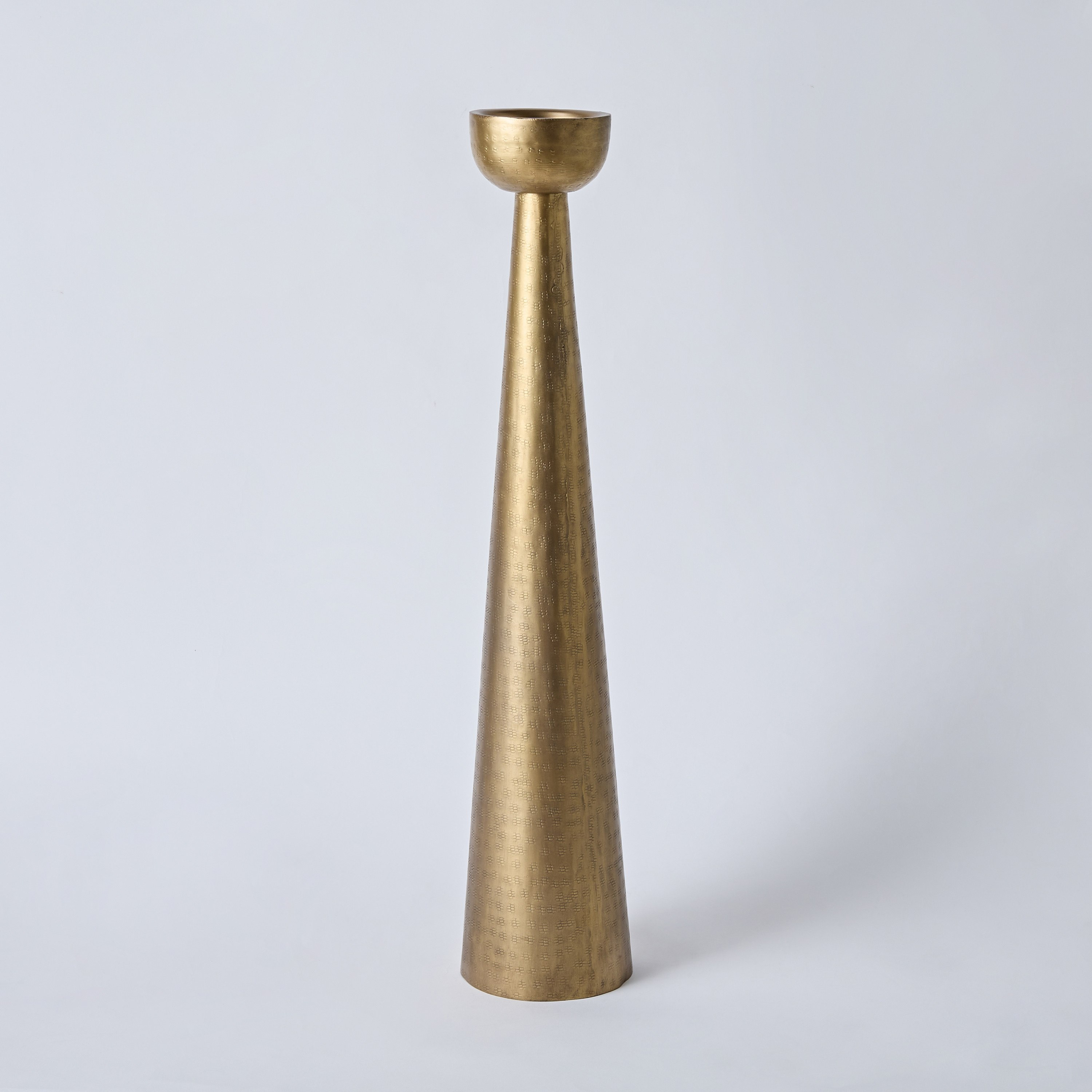 Arizona Metal Hammered Conical Pillar Candleholder - 14x14x71 cm-hbxlivingroom-decorandaccessories-candleholders-image-5