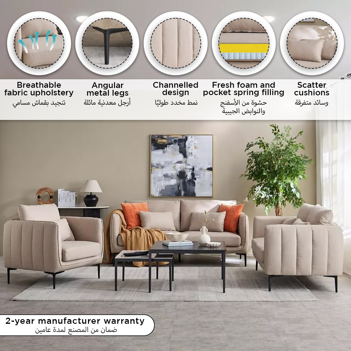 Stefan 3-Seater Fabric Sofa with 2 Cushions-hbxlivingroom-sofasandarmchairs-sofas-image-11
