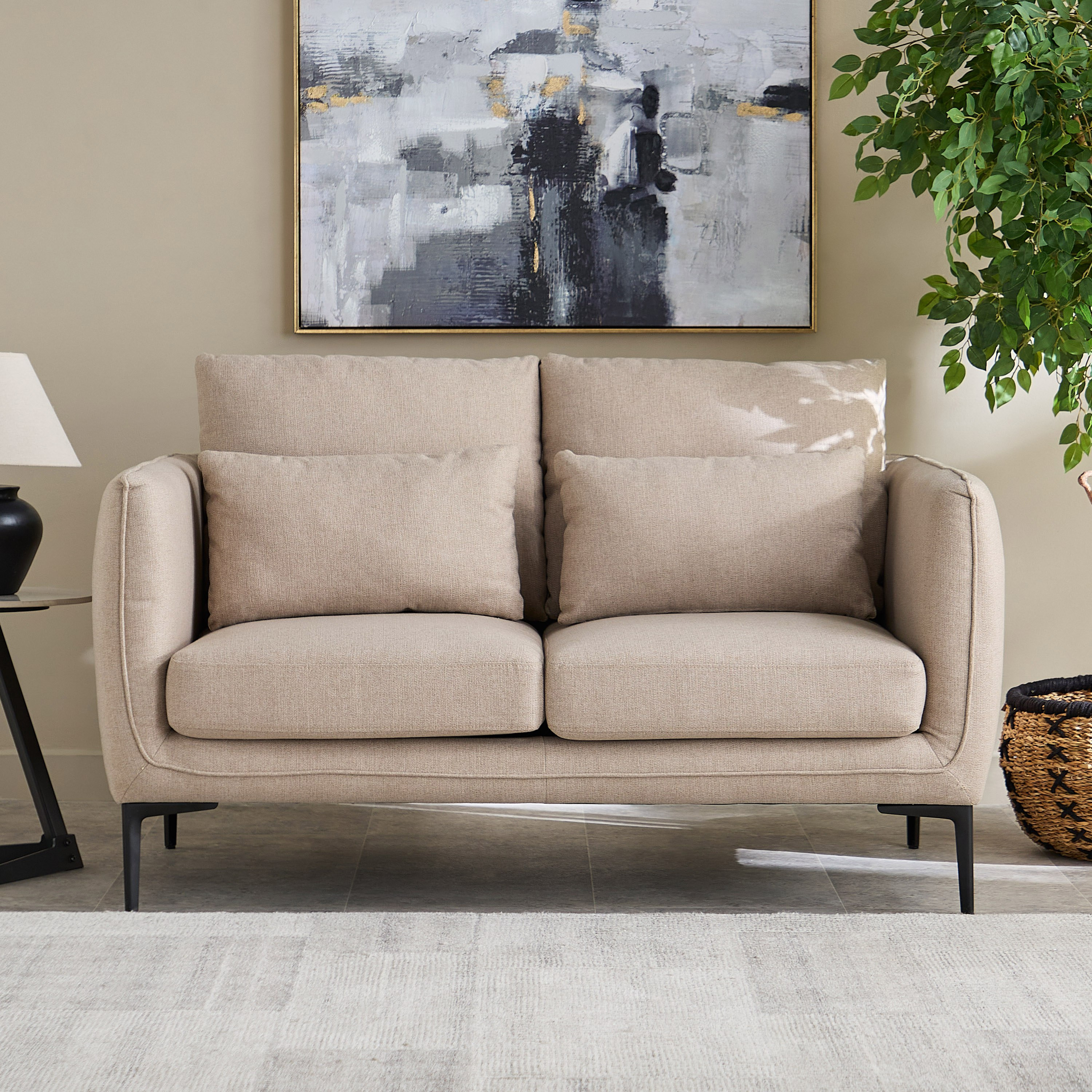 Stefan 2-Seater Fabric Sofa with 2 Cushions-hbxlivingroom-sofasandarmchairs-sofas-image-2