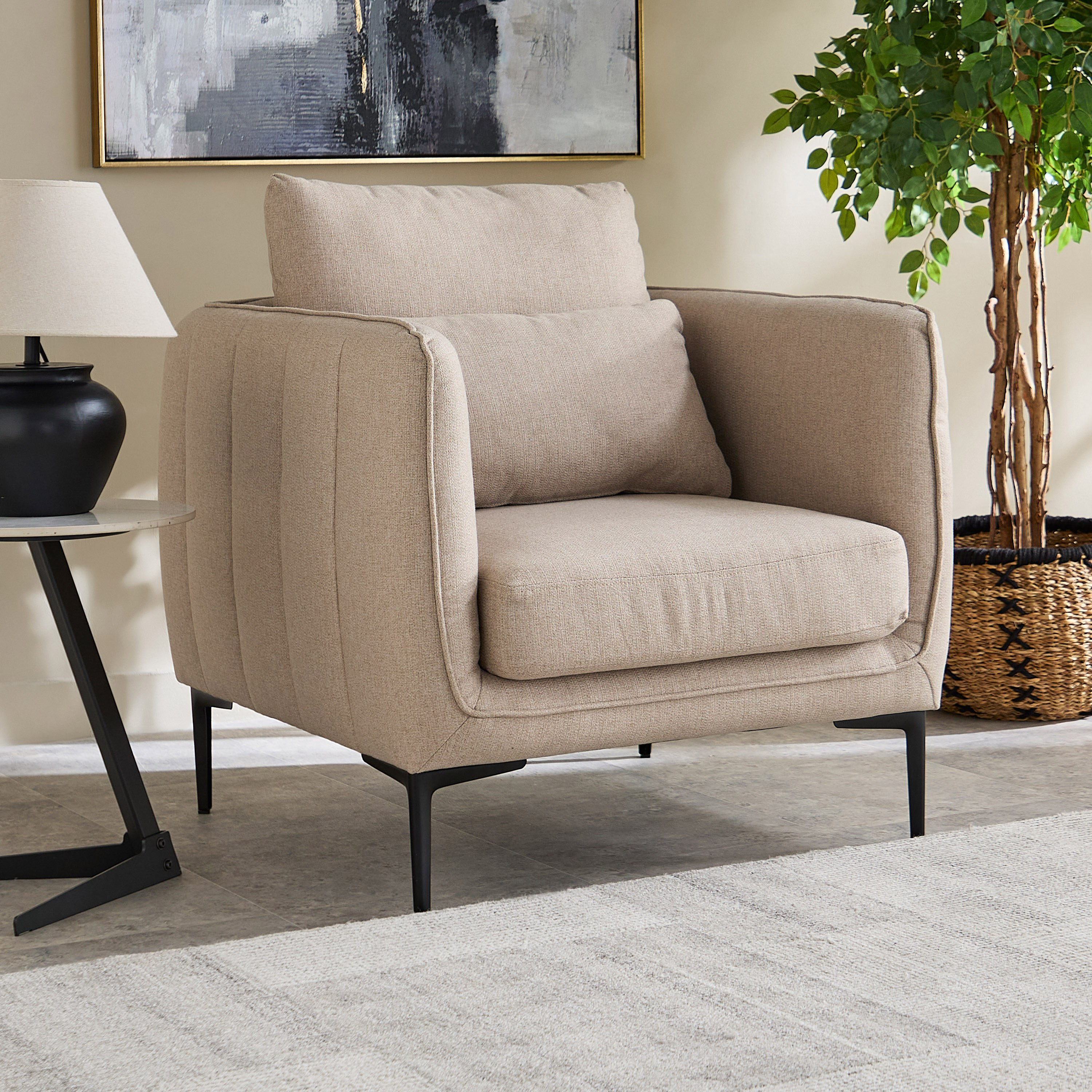 Stefan Fabric Armchair with 1 Cushion-hbxlivingroom-sofasandarmchairs-sofas-image-1