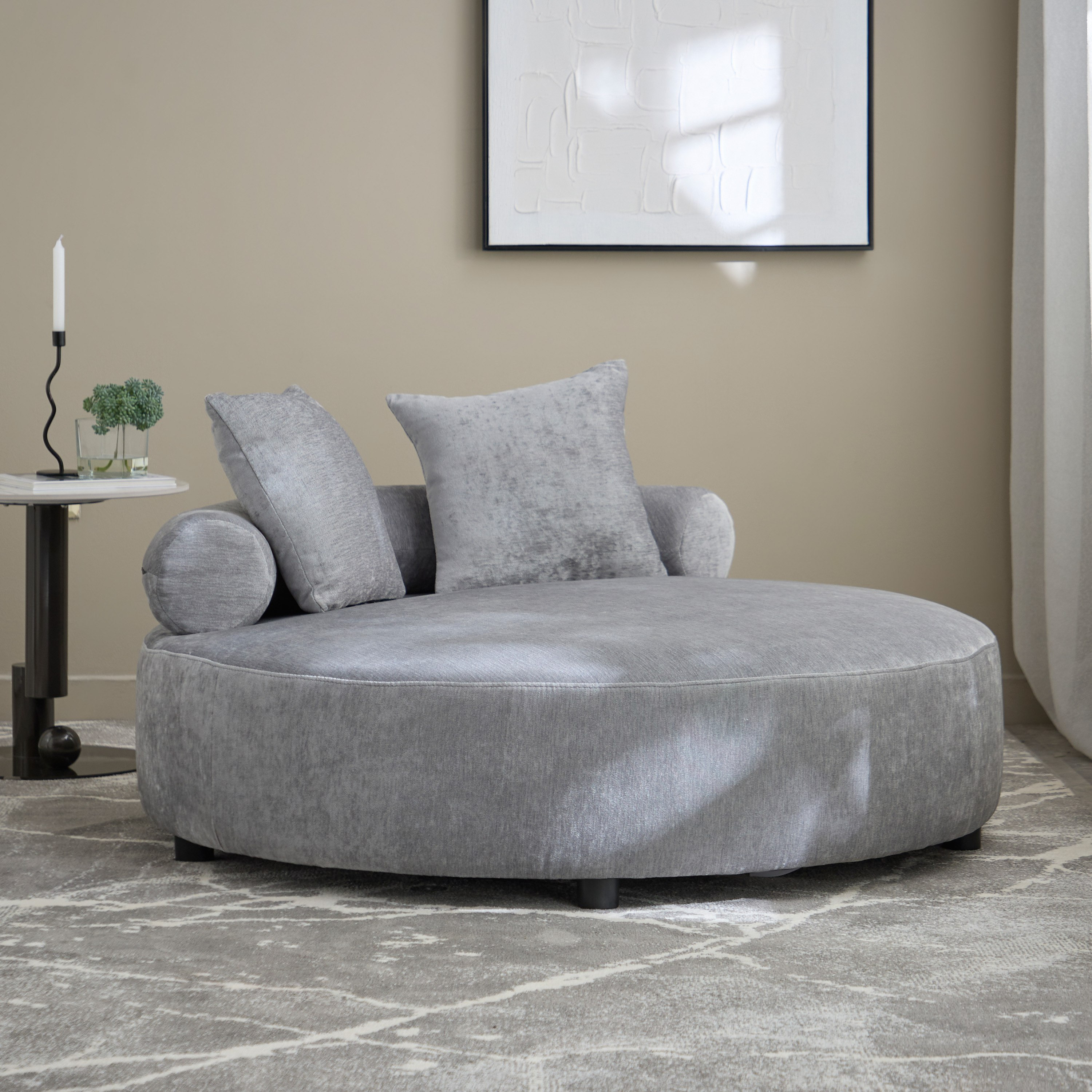 Odelia 2-Seater Fabric Chaise with 2 Cushions-hbxlivingroom-sofasandarmchairs-sofas-image-1