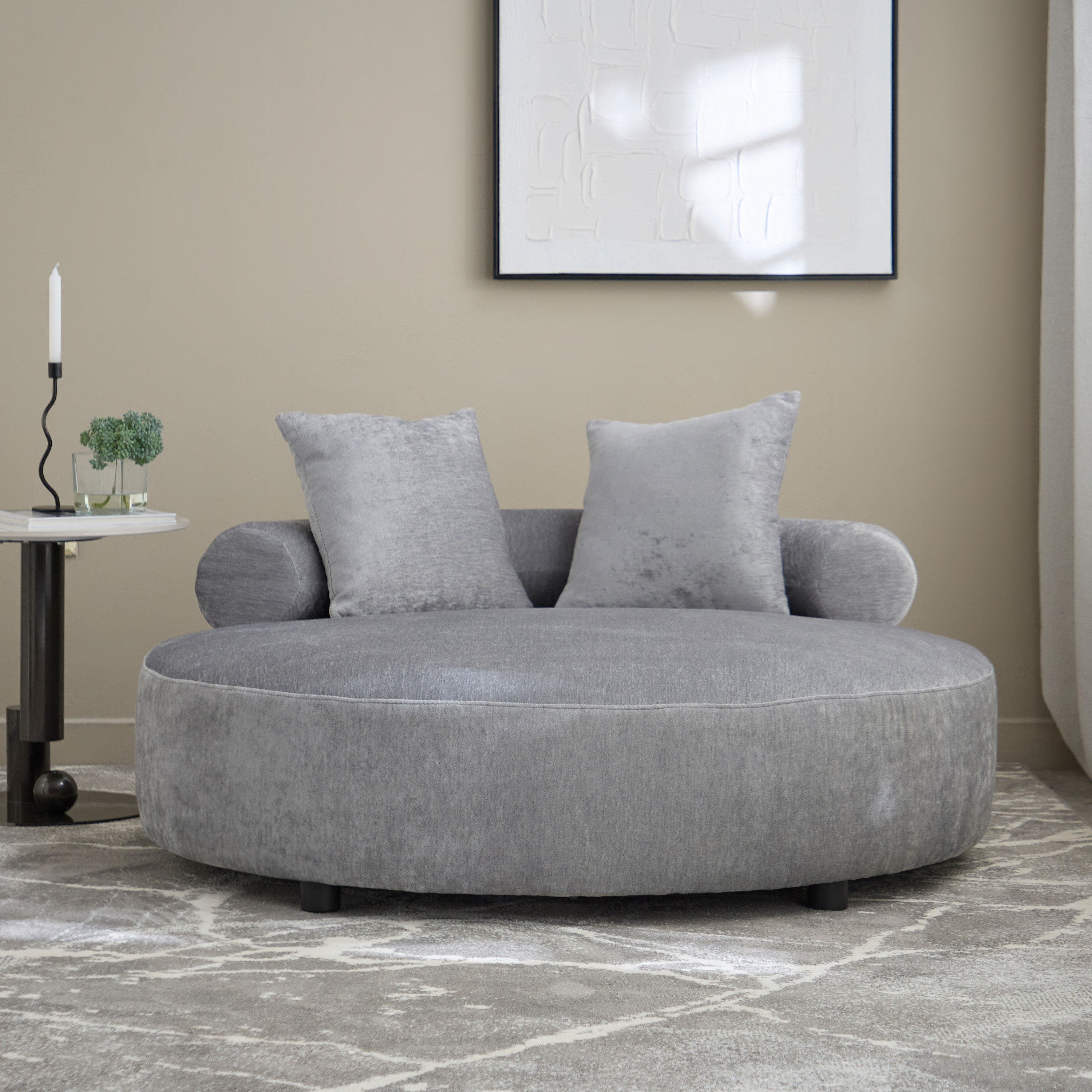 Odelia 2-Seater Fabric Chaise with 2 Cushions-hbxlivingroom-sofasandarmchairs-sofas-image-2