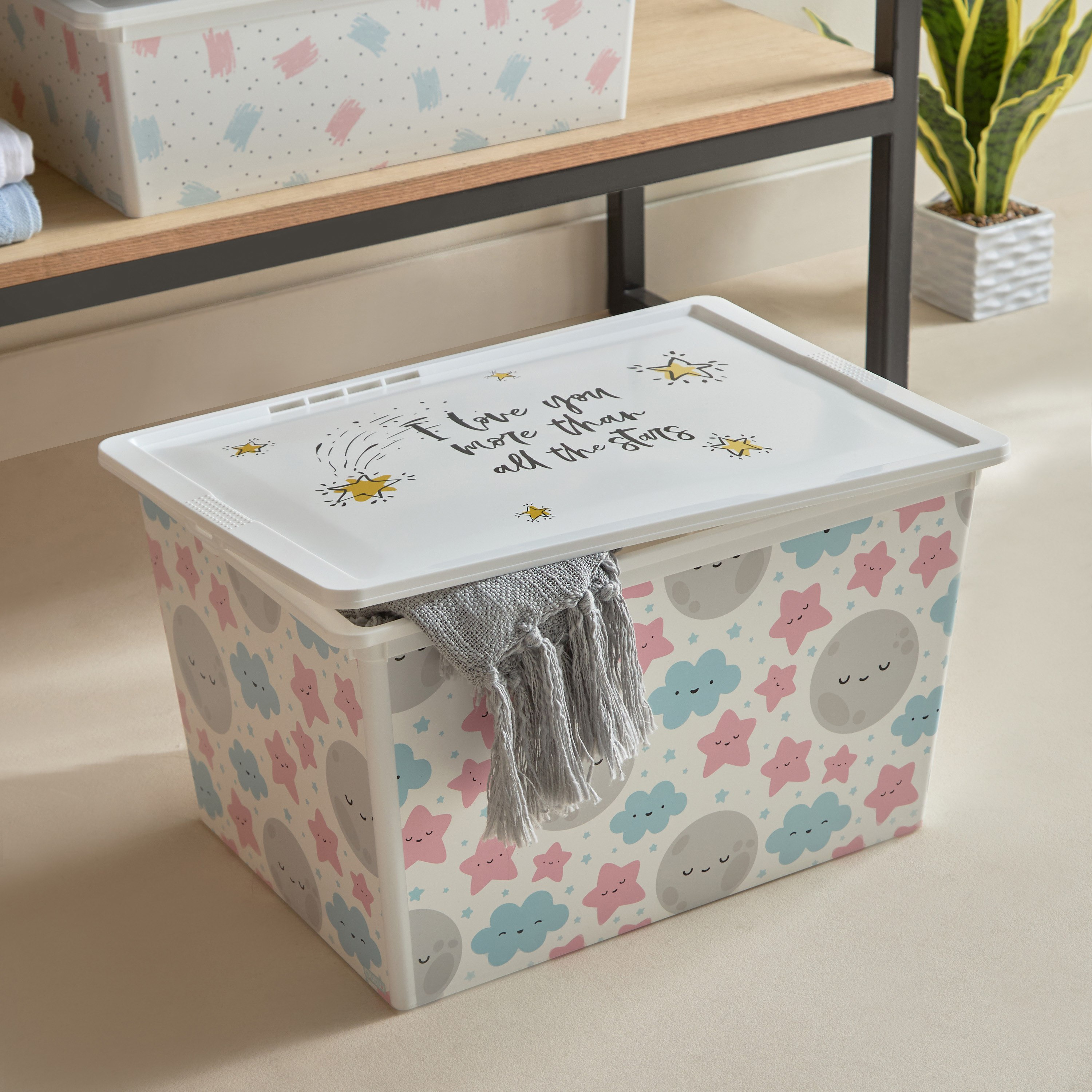 صندوق تخزين بطبعات من ادفينتشيرر - 52.5x37x31 سم-hbxkidsandyouth-bathandlaundry-bathroomaccessories-image-1