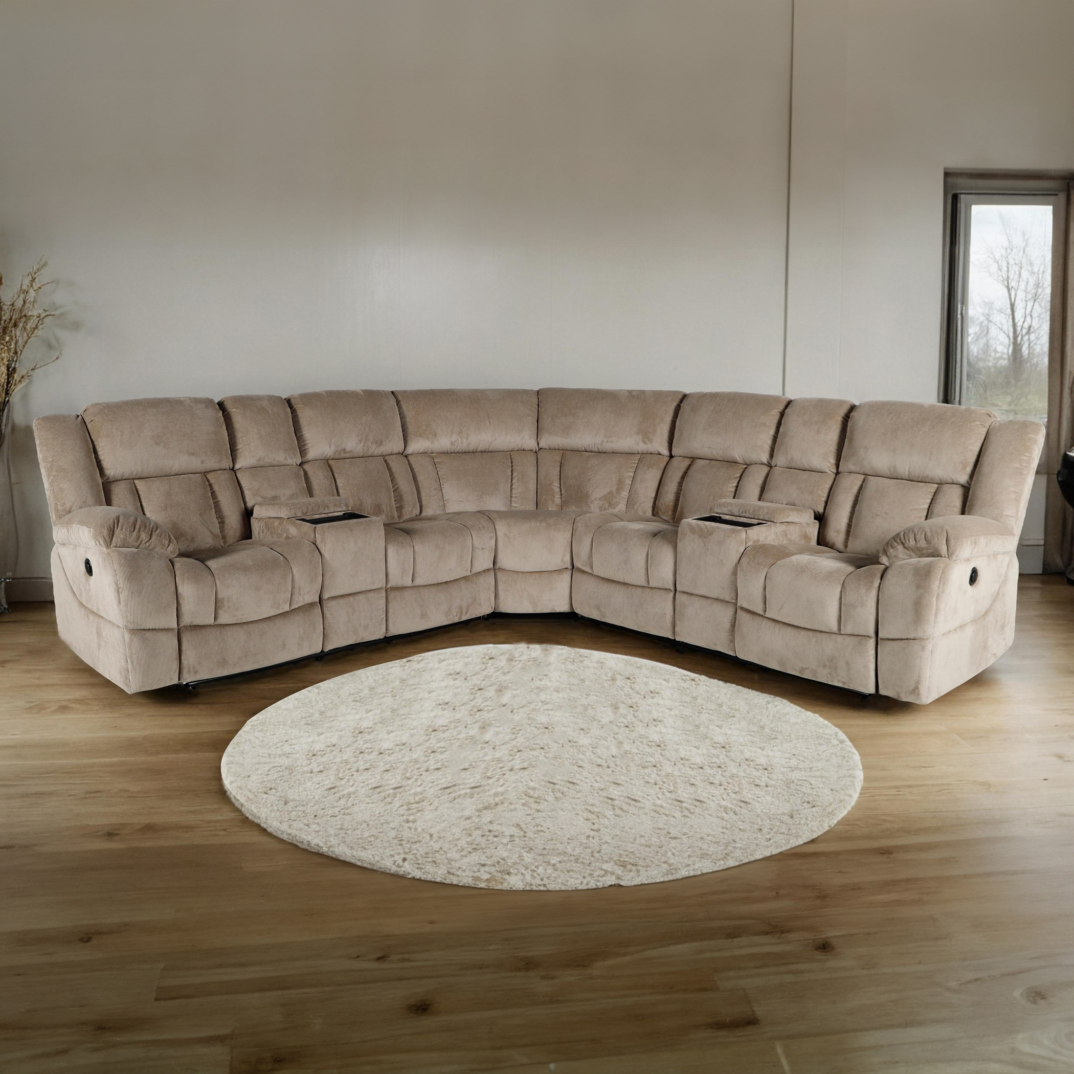 Tucson 5-Seater Electric Power Recliner 2-Console Corner with 2 Charging Tray-hbxfurniture-sofasandarmchairs-reclinersofas-image-2