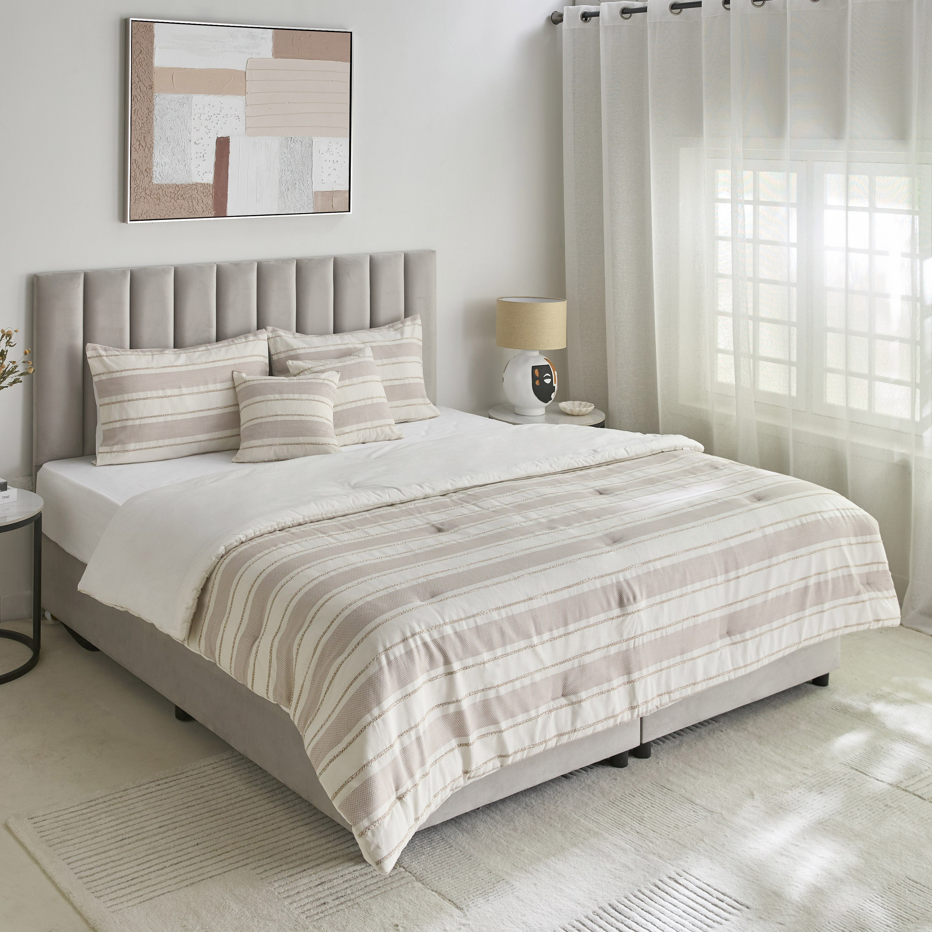 طقم لحاف كينج منسوج 5 قطع من وييف إليجانس - 220x240 سم-hbxhomeware-hbxbedroom-image-2