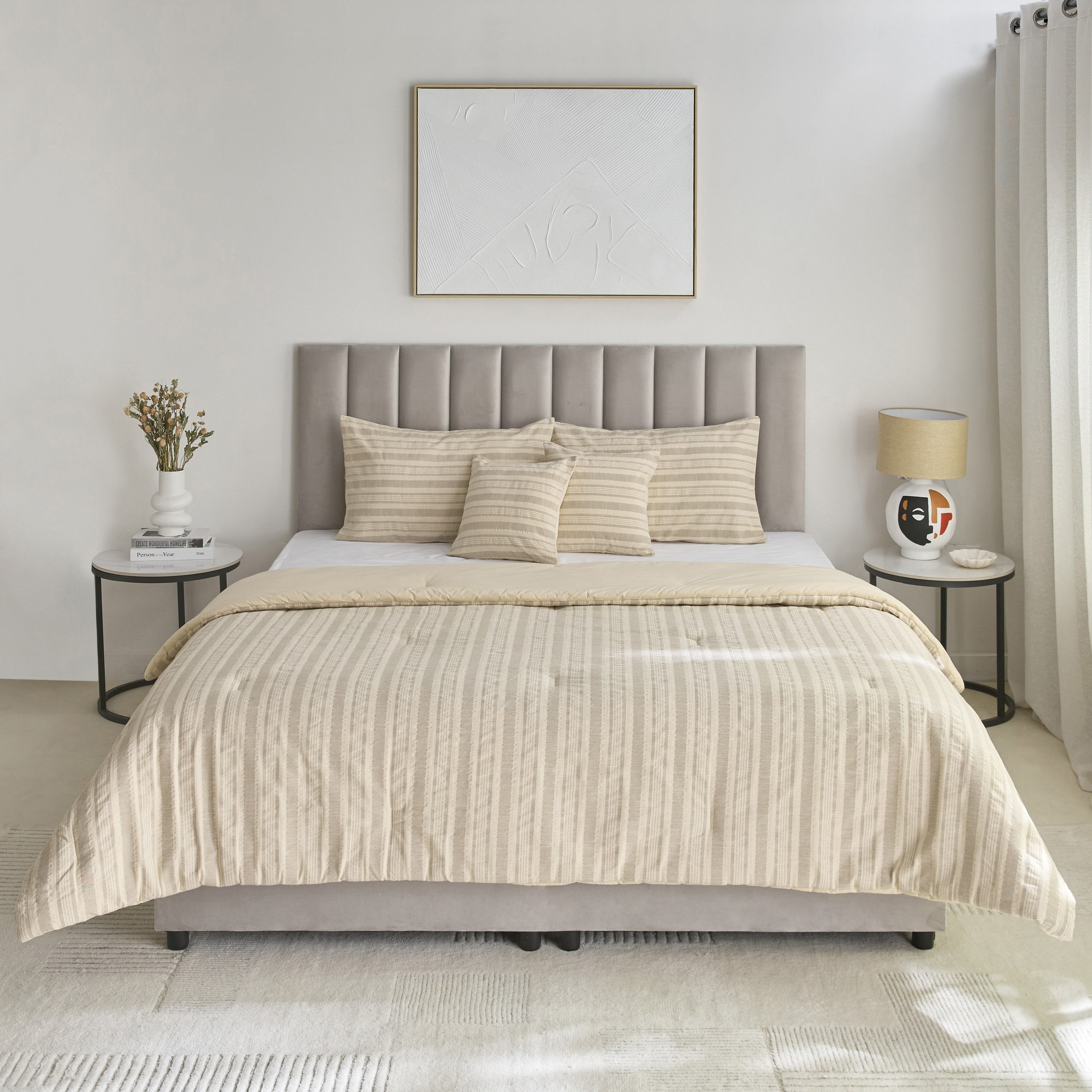 طقم لحاف كينج منسوج مخطط 5 قطع من وييف إليجانس - 220×240 سم-hbxhomeware-hbxbedroom-image-3