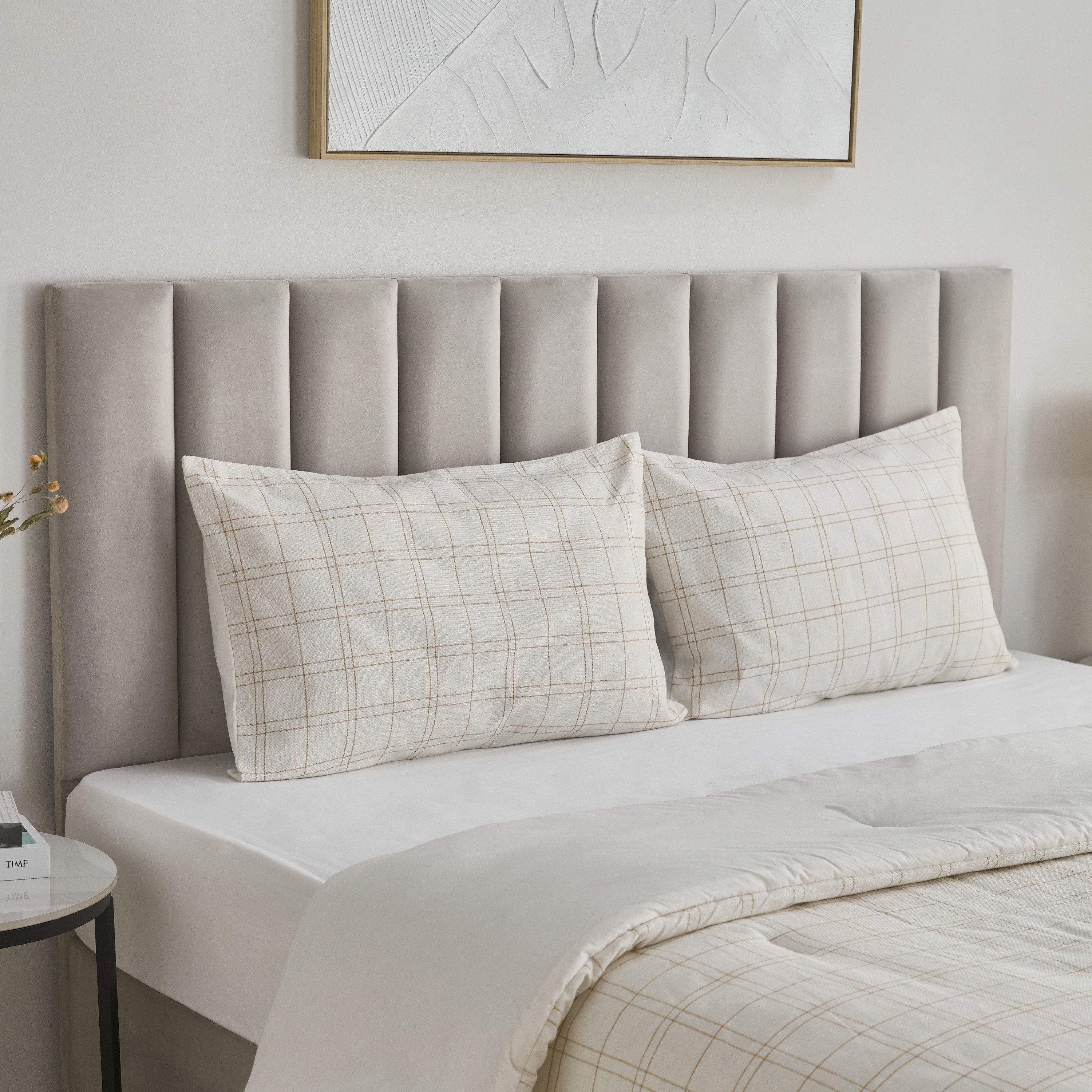 طقم لحاف توين منسوج كاروهات 3 قطع رينج من ويف إليجانس -  160x220 سم-hbxhomeware-hbxbedroom-image-1