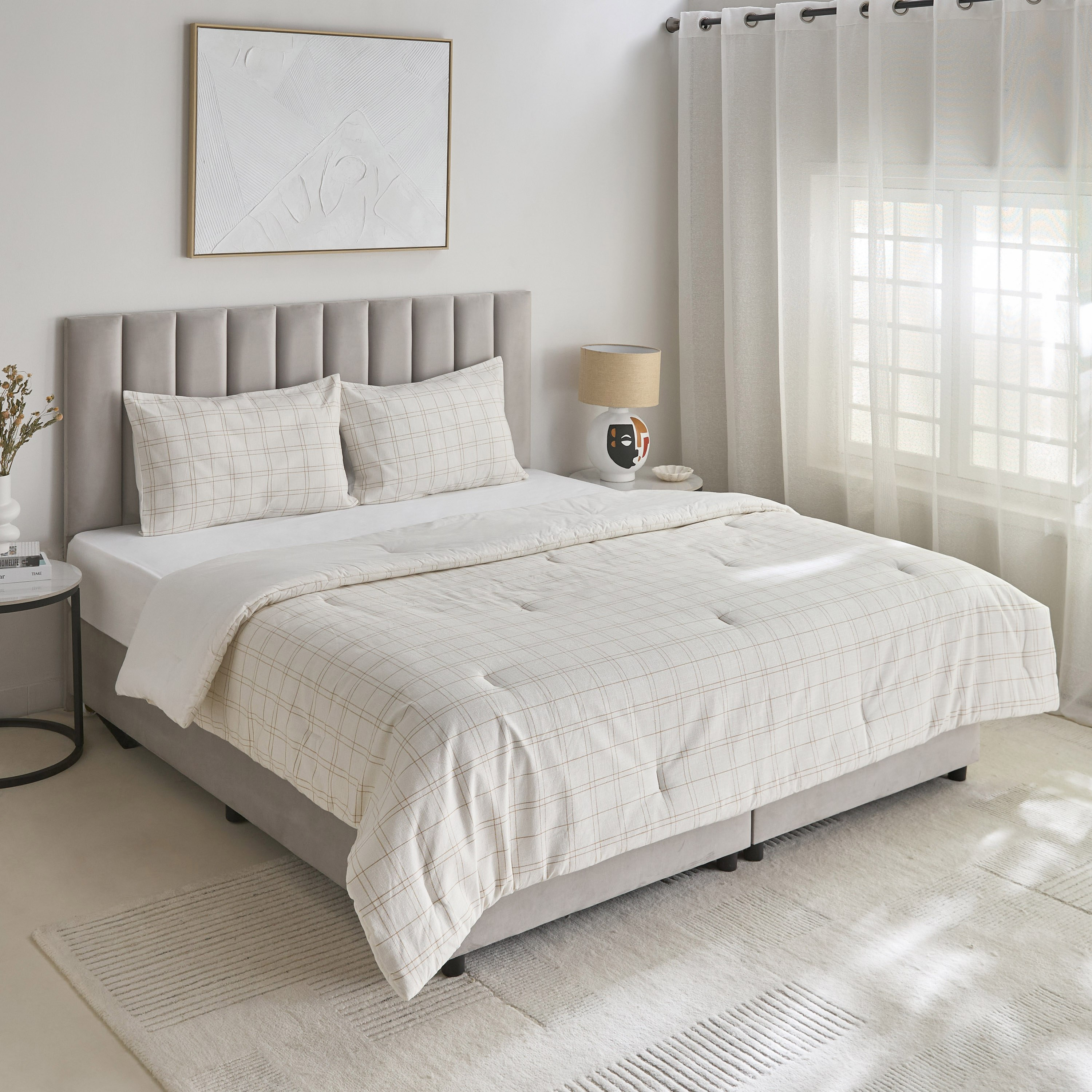 طقم لحاف توين منسوج كاروهات 3 قطع رينج من ويف إليجانس -  160x220 سم-hbxhomeware-hbxbedroom-image-2