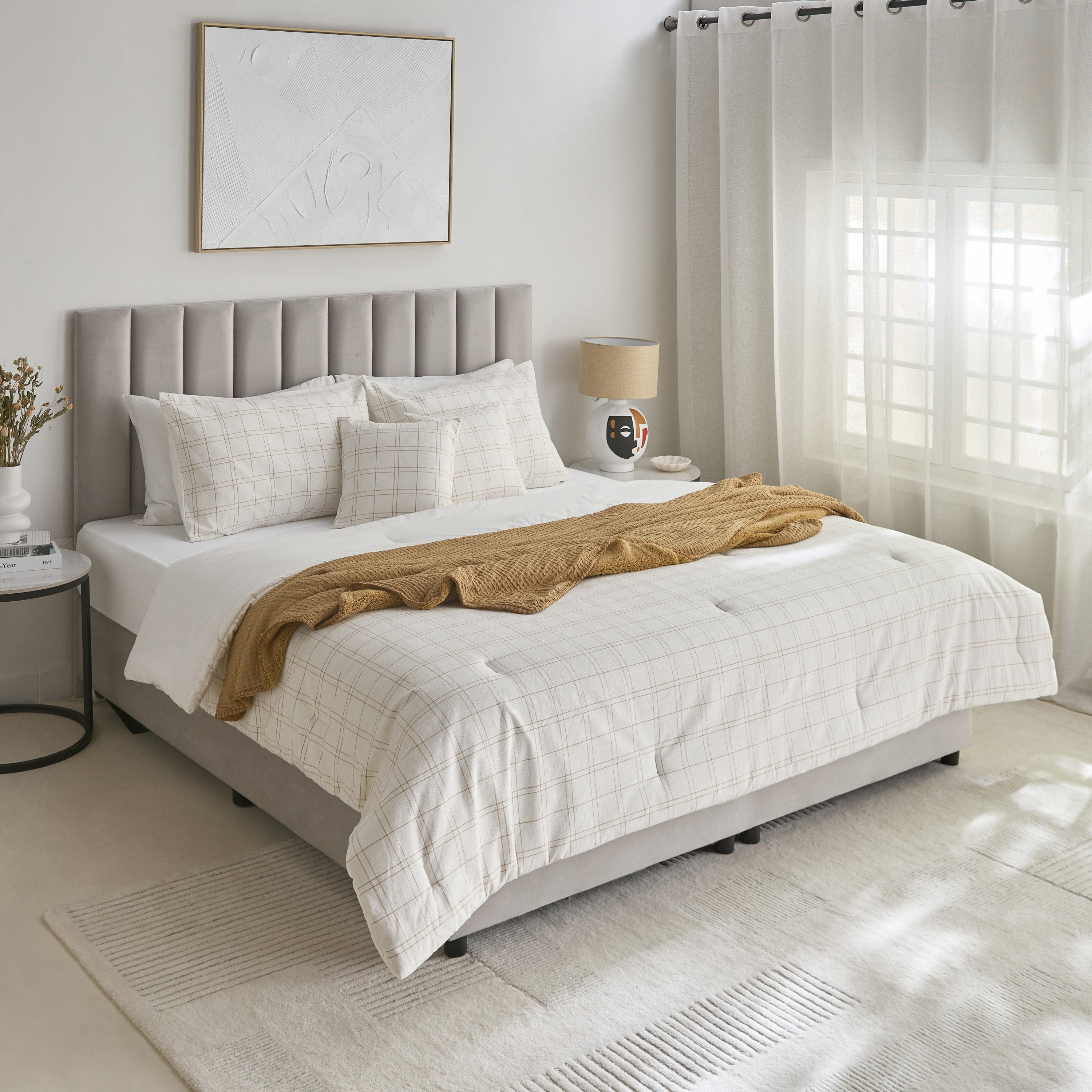 طقم لحاف توين منسوج كاروهات 3 قطع رينج من ويف إليجانس -  160x220 سم-hbxhomeware-hbxbedroom-image-8