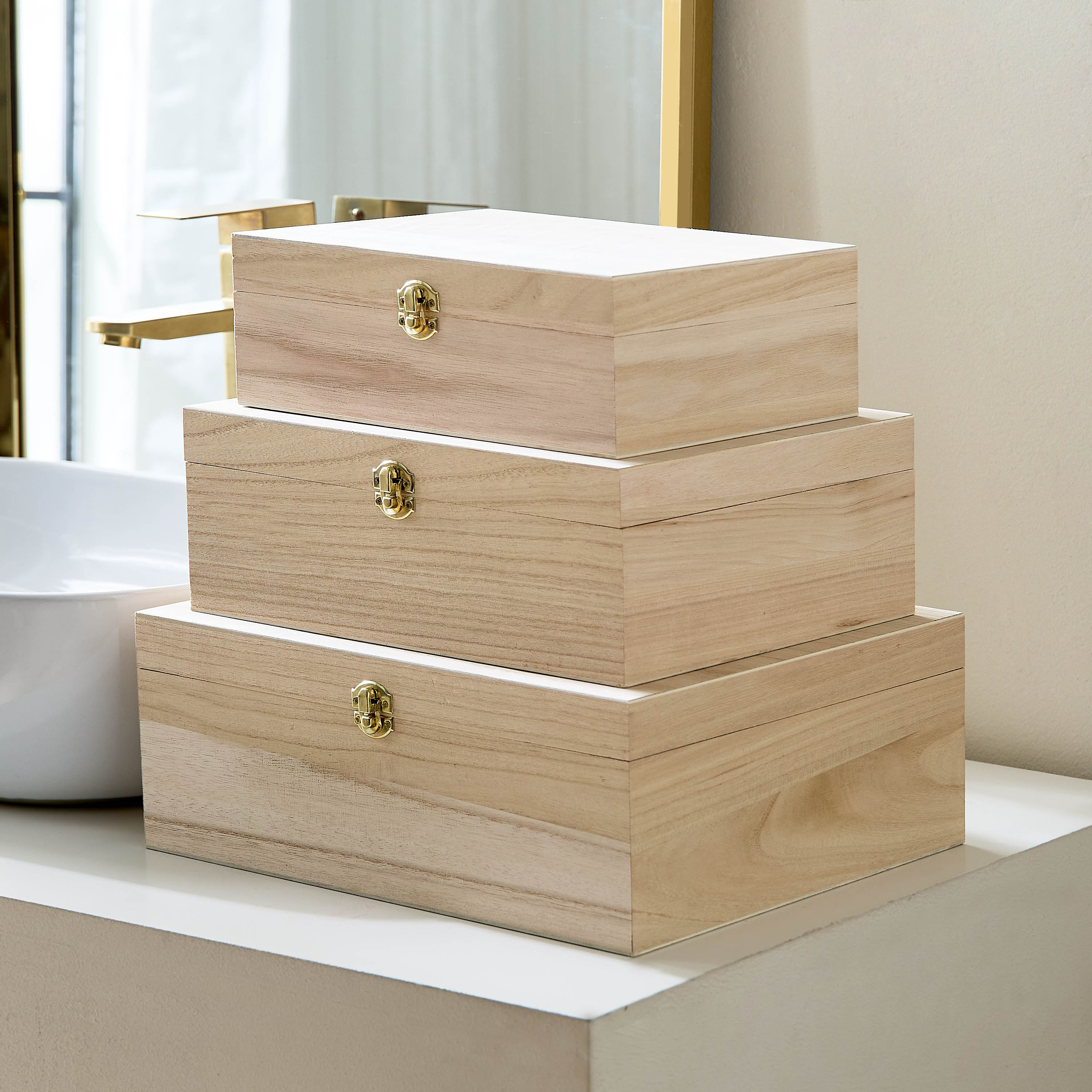 طقم صناديق خشبي 3 قطع من بولونيا-hbxbedroom-bedroomaccessories-bedroomstorage-image-2