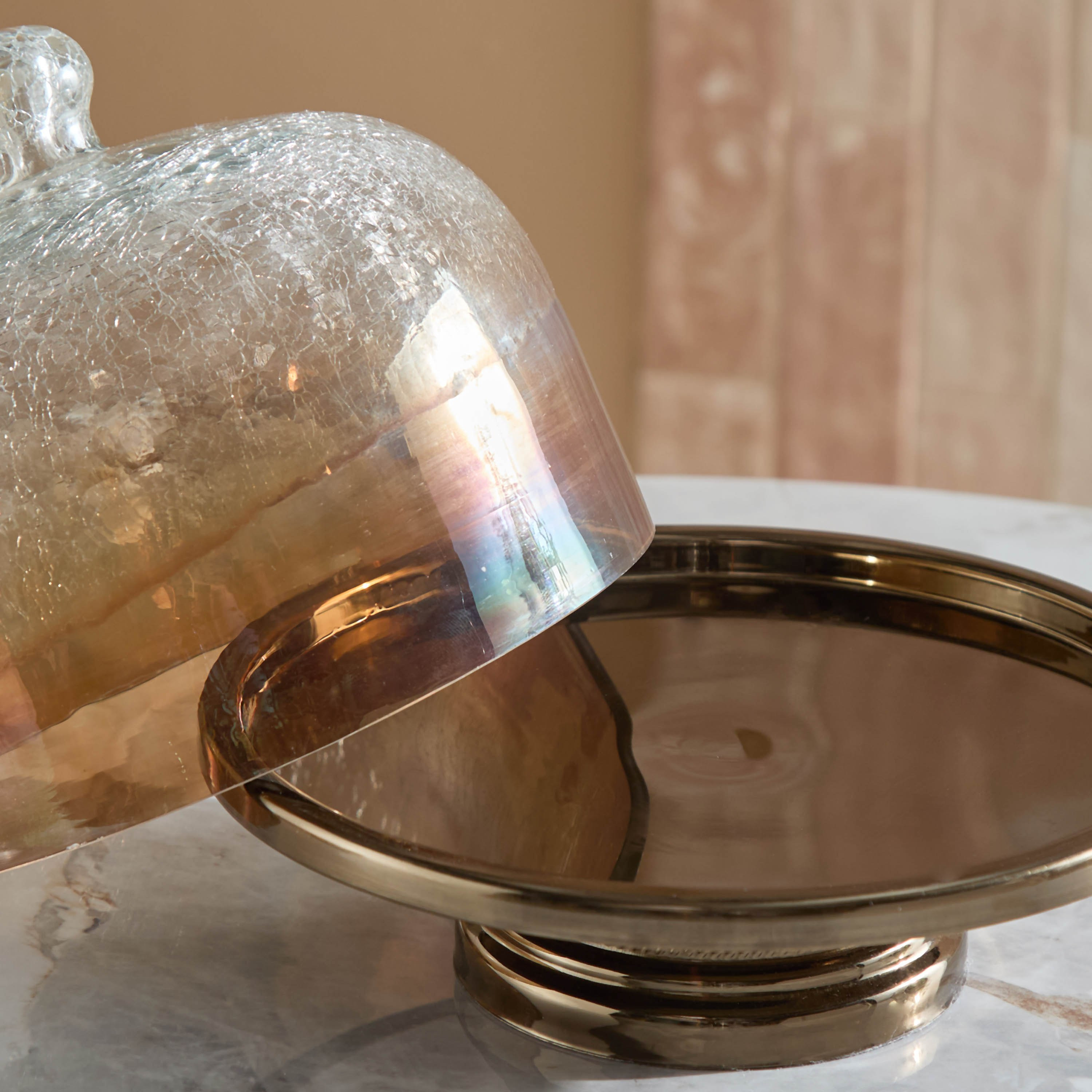 Jebha Cake Stand with Glass Dome - 20x20x20 cm-hbxdecorandfurnishings-tabletop-serveware-image-3