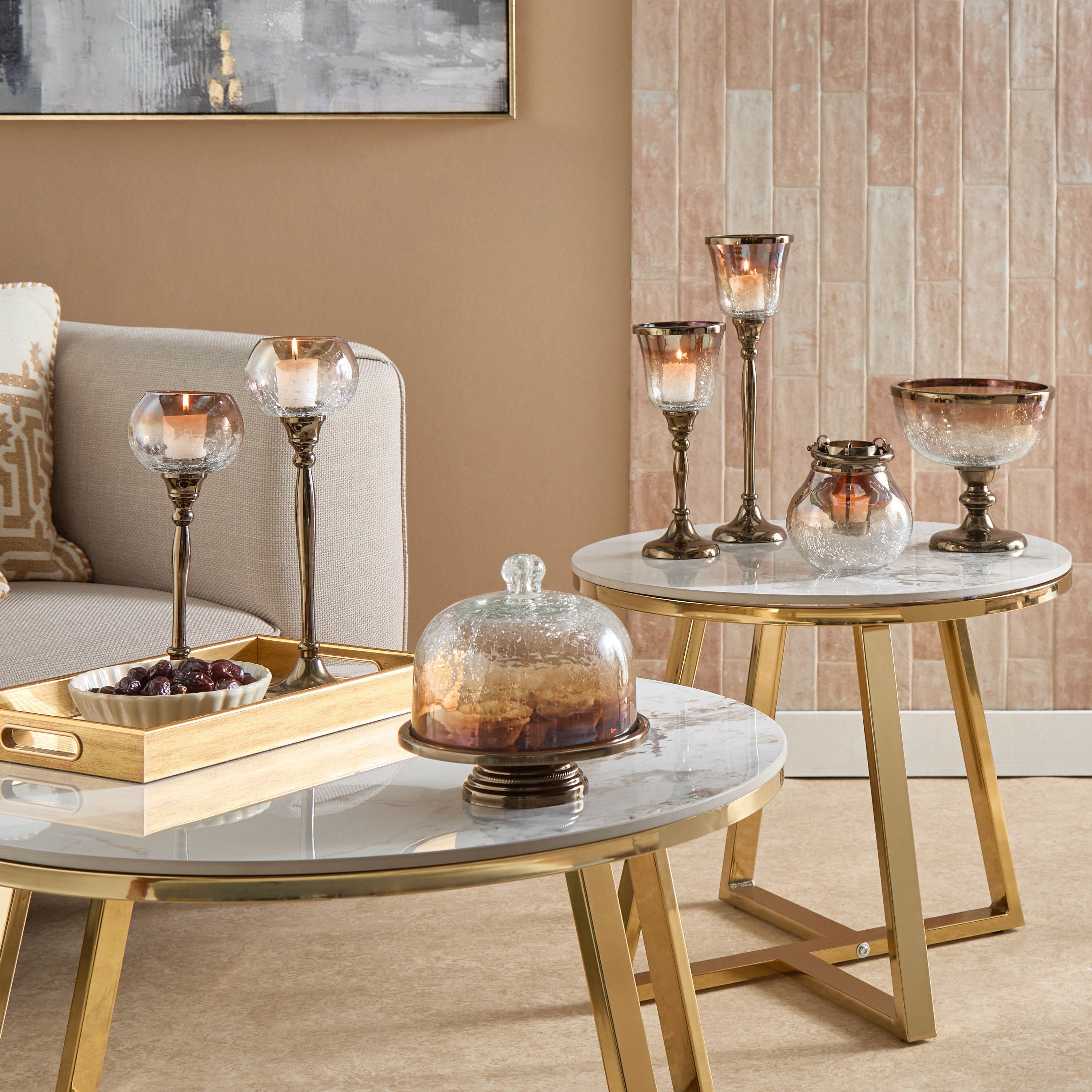 Jebha Cake Stand with Glass Dome - 20x20x20 cm-hbxdecorandfurnishings-tabletop-serveware-image-4