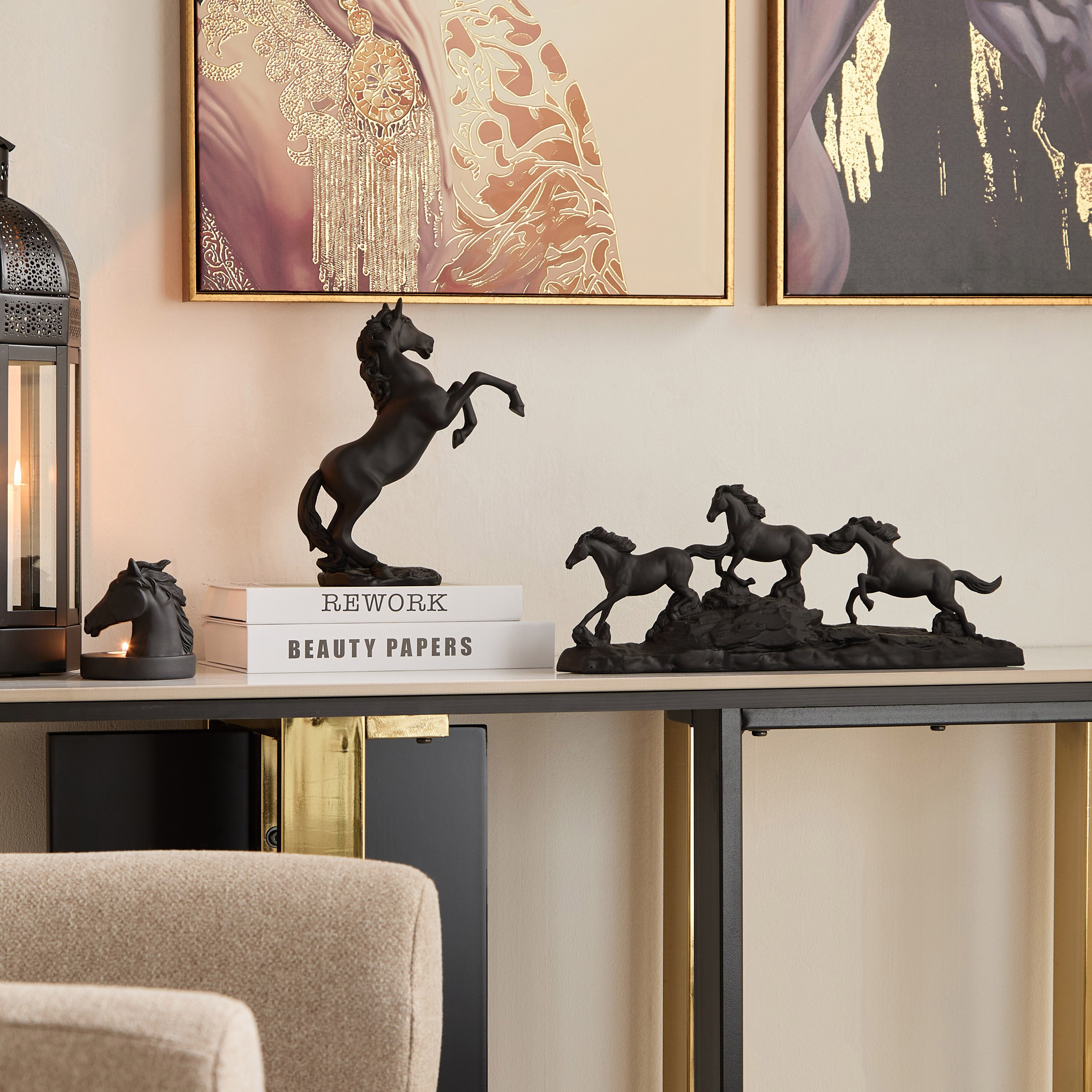 تمثال خيول راكضة بوليريسين من دينما - 41.8x8x15.5 سم-hbxhomeware-homedecor-figurinesandornaments-image-4