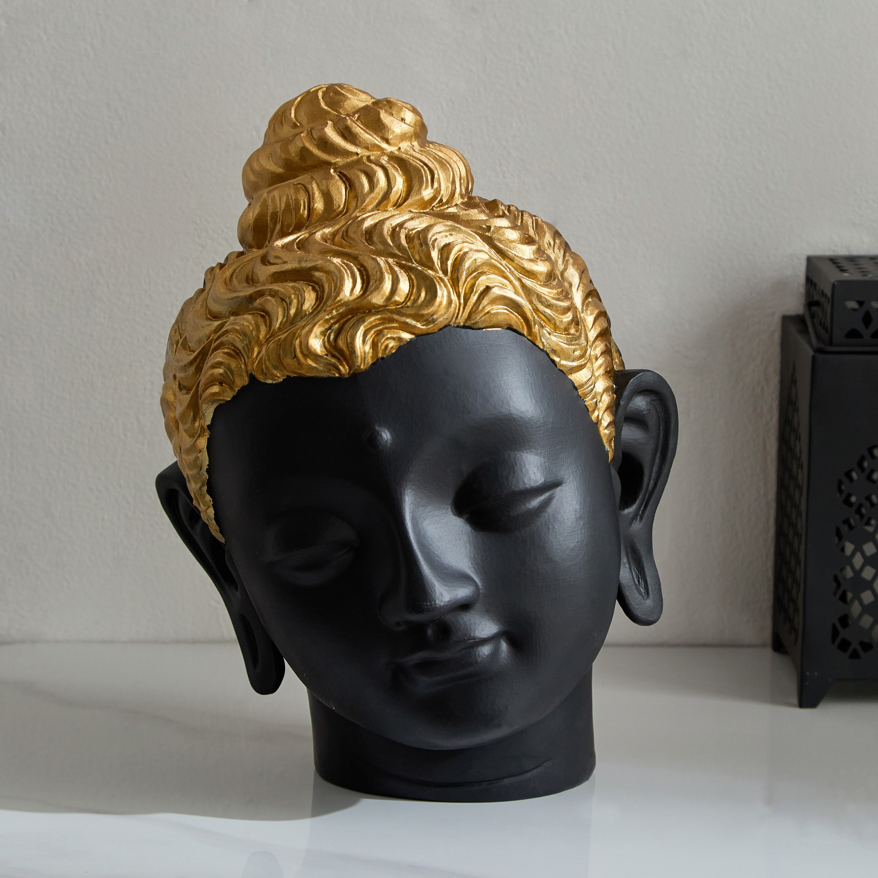 رأس بوذا بوليريسين من دينما - 20.5x19x27.5  سم-hbxhomeware-homedecor-figurinesandornaments-image-1