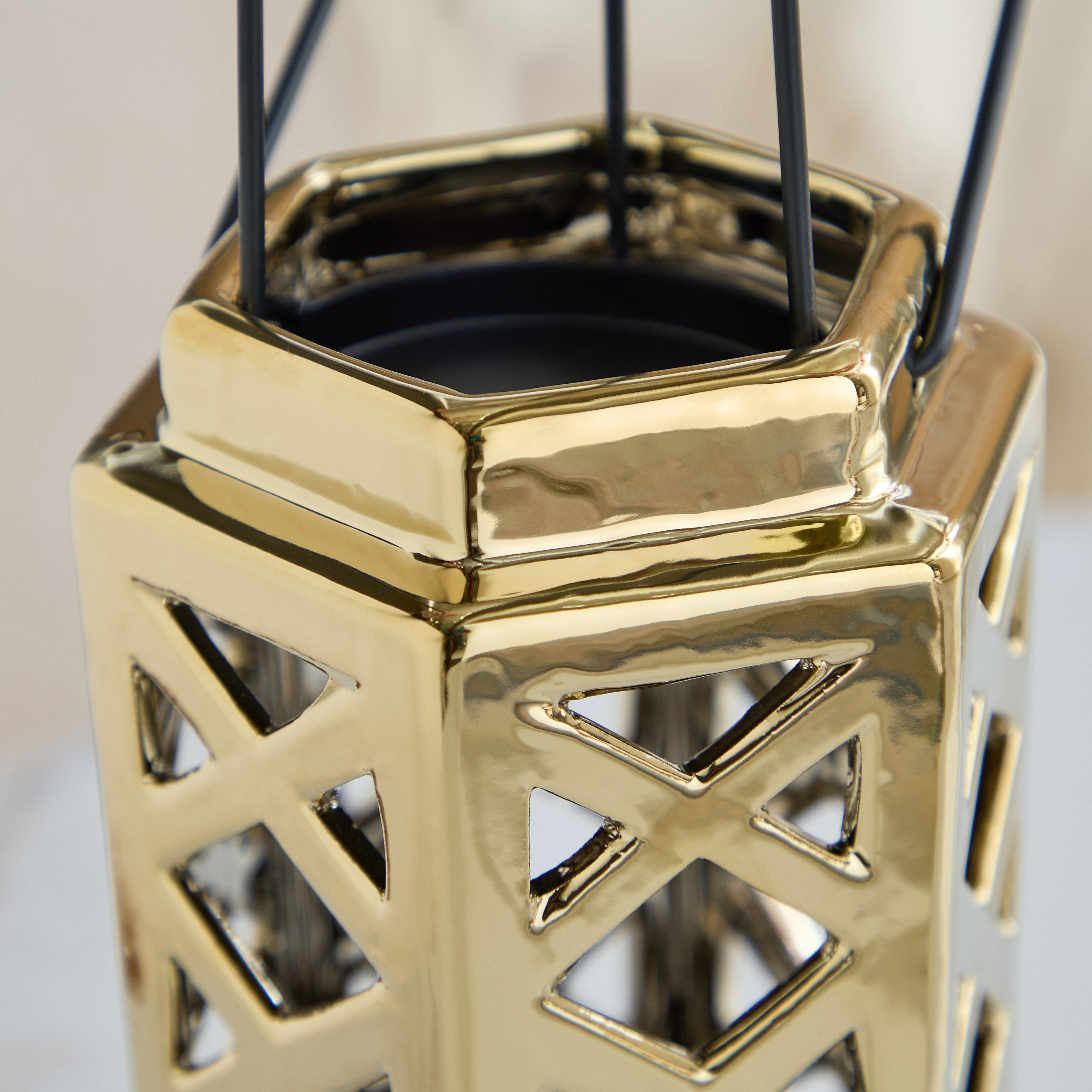 Titany Ceramic Lantern - 12.5x11.5x21.5 cm-hbxdecorandfurnishings-homeaccessories-lanterns-image-3