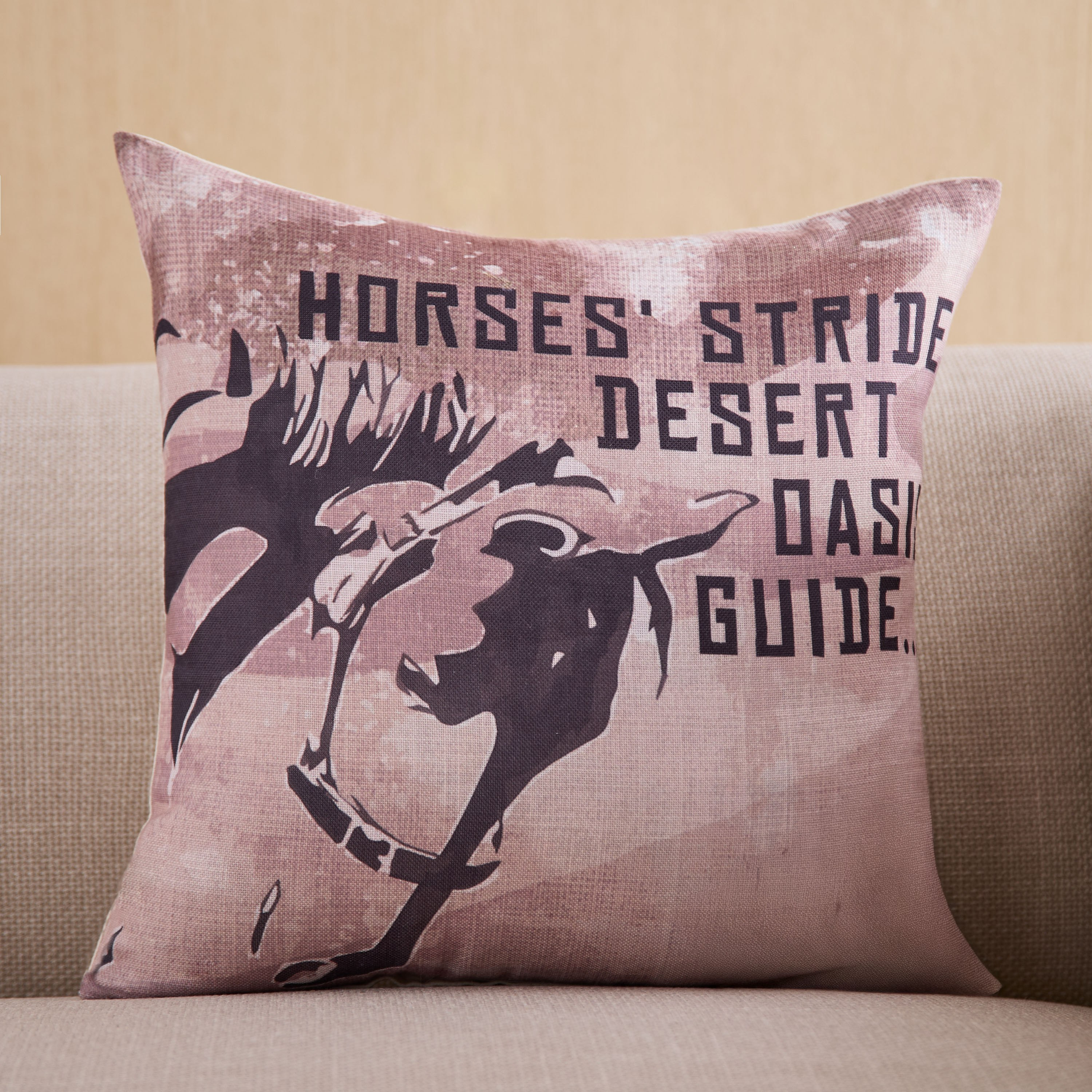 Desert Life Horse Digital Printed Cushion Cover - 45x45 cm-PROMO_HB_AE_B2G2_011025-image-1
