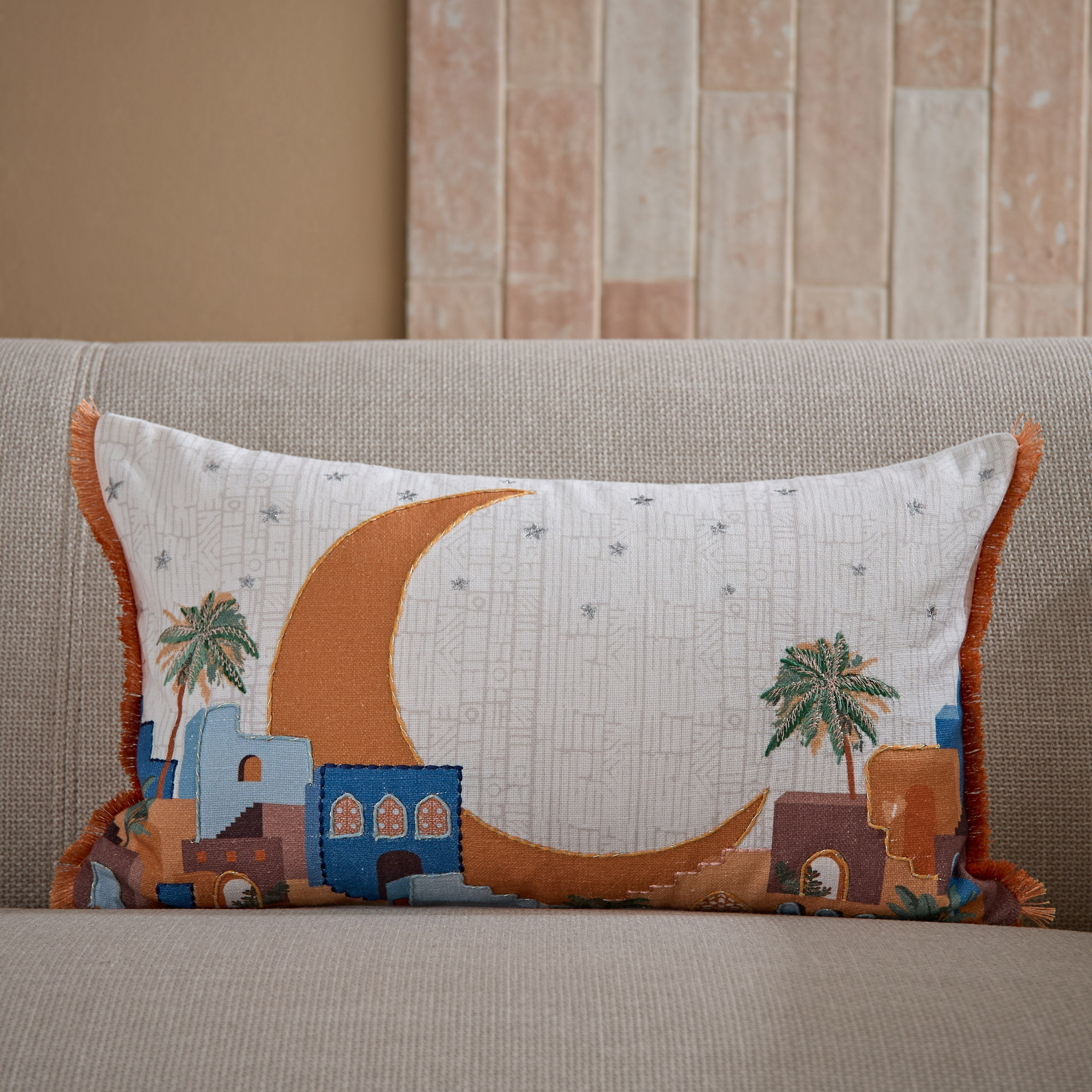Nomadic Lux Moon Ramadan Kareem Filled Cushion - 30x50 cm-hbxlivingroom-furnishings-cushionsandcovers-filledcushions-image-1