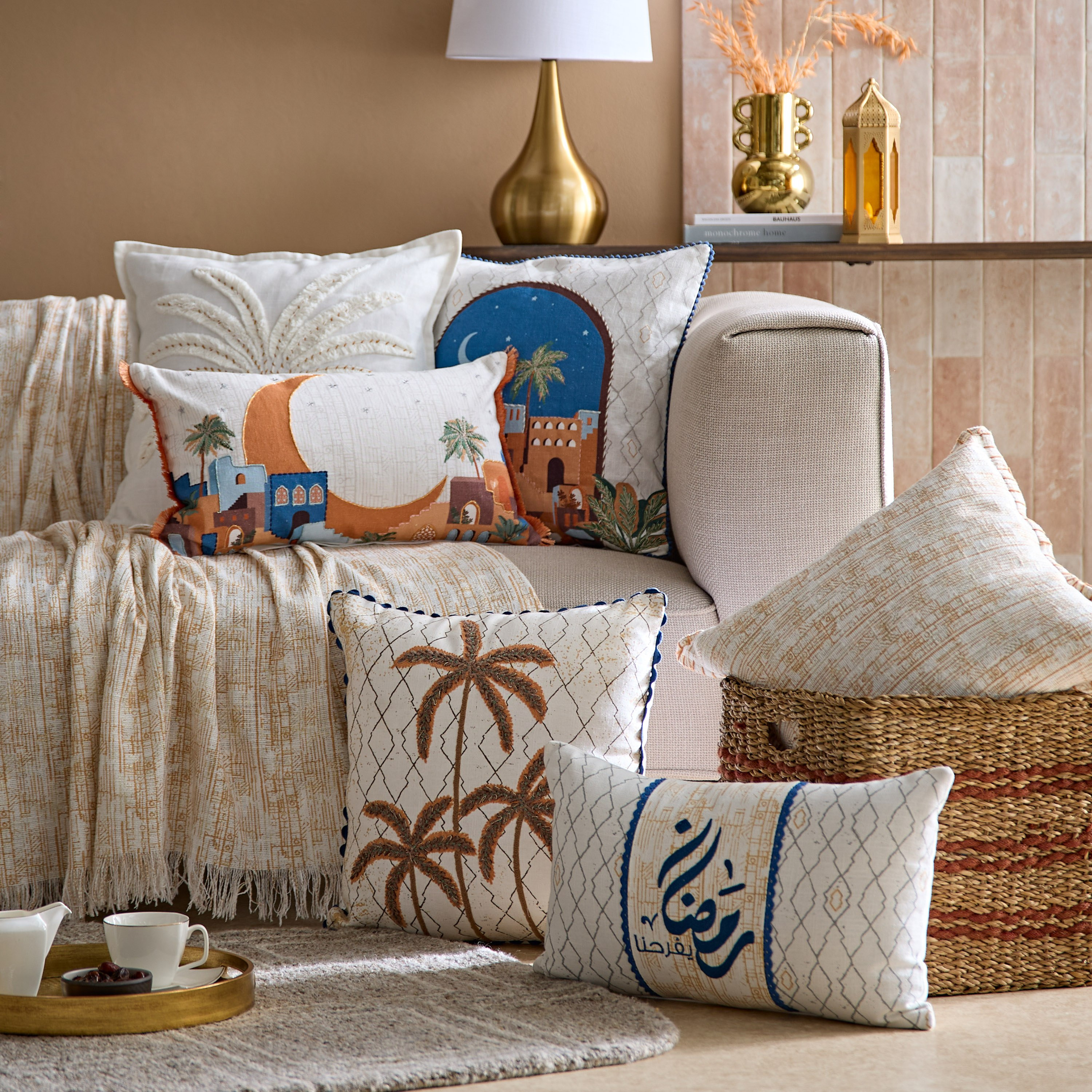Nomadic Lux Moon Ramadan Kareem Filled Cushion - 30x50 cm-hbxlivingroom-furnishings-cushionsandcovers-filledcushions-image-4