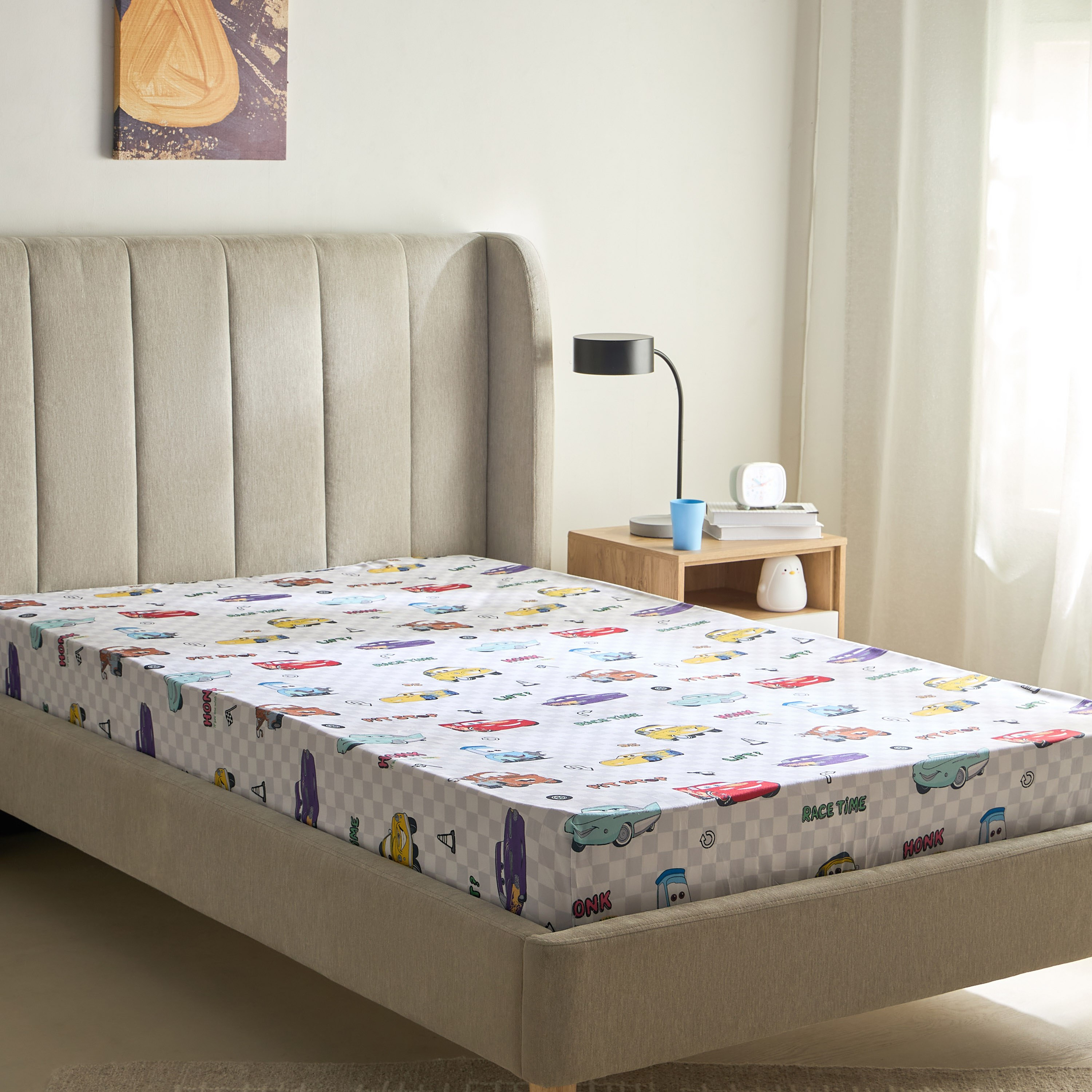 Cars Radiator Springs Twin Fitted Sheet - 120x200+25 cm-hbxhomeware-hbxbedroom-image-2