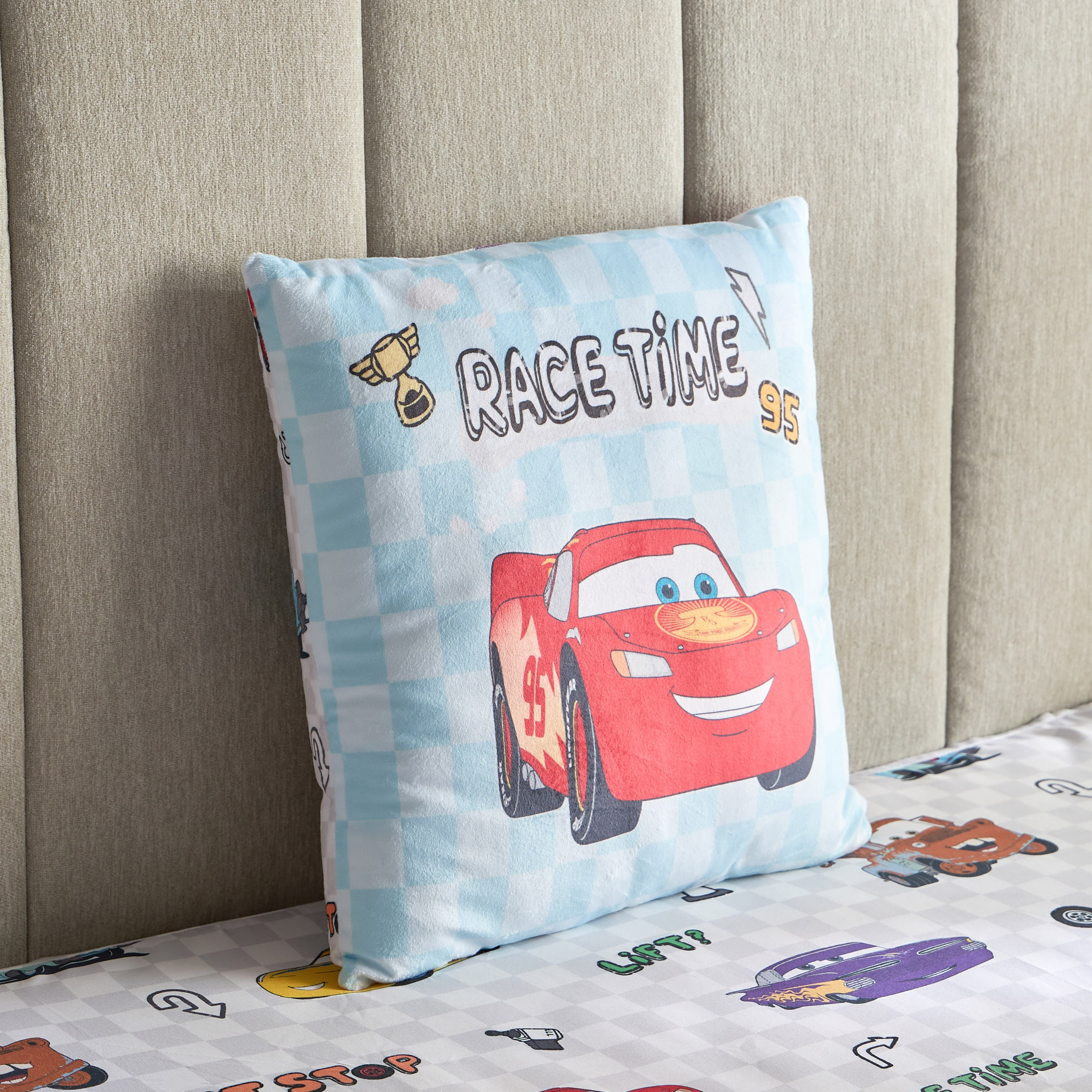 Cars Race Time Cushion - 40x40 cm-hbxhomeware-hbxbedroom-image-1