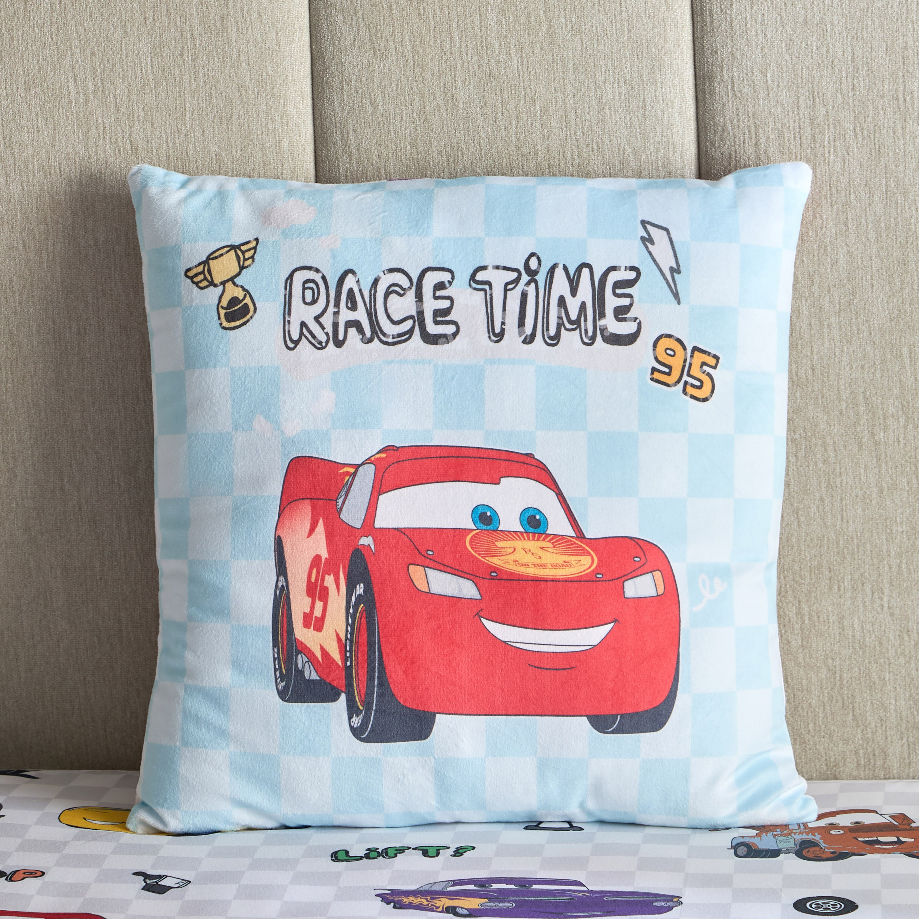 Cars Race Time Cushion - 40x40 cm-hbxhomeware-hbxbedroom-image-2