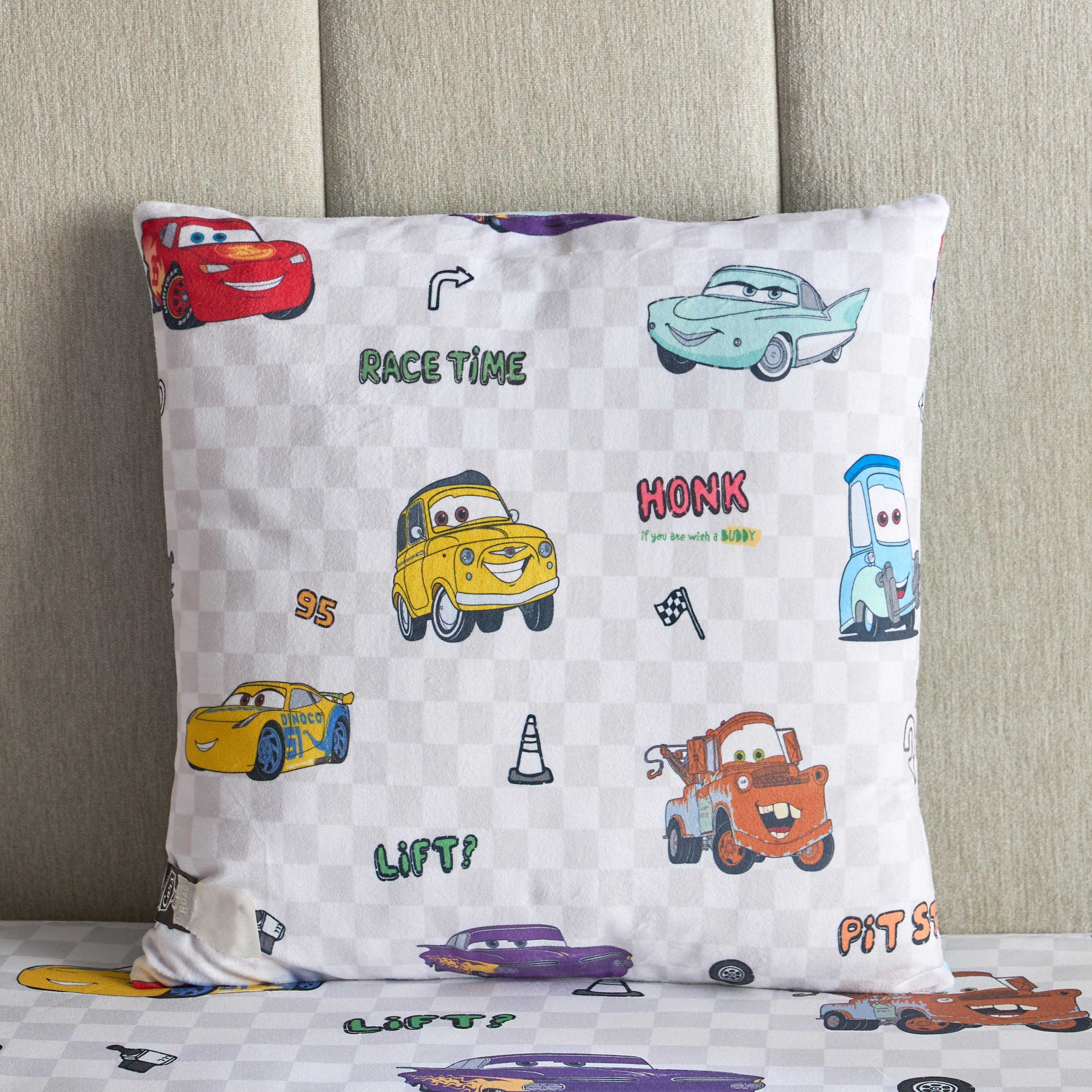 Cars Race Time Cushion - 40x40 cm-hbxhomeware-hbxbedroom-image-3