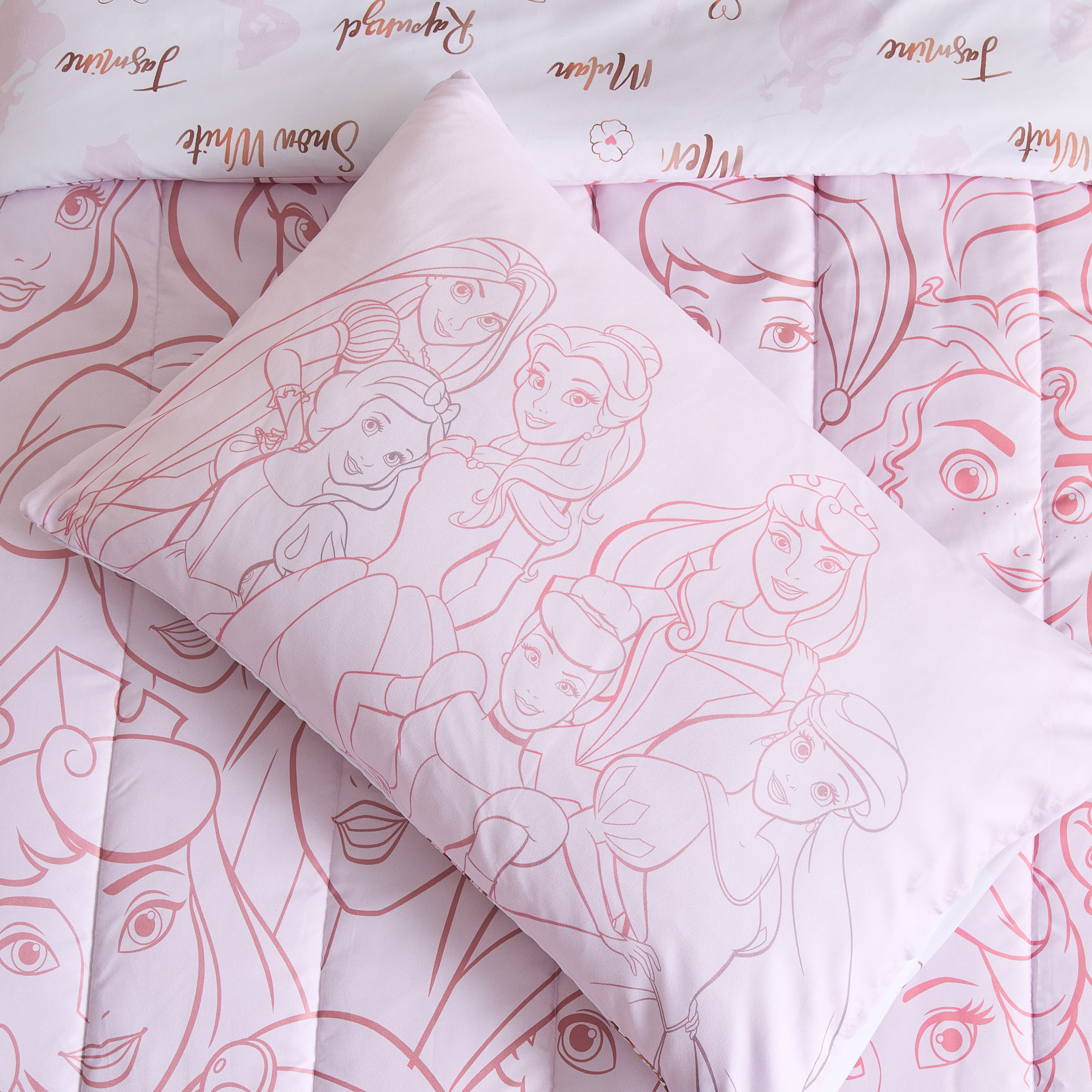 طقم لحاف فردي قطعتين بتصميم وجوه أميرات - 135x220 سم-hbxhomeware-hbxbedroom-image-7