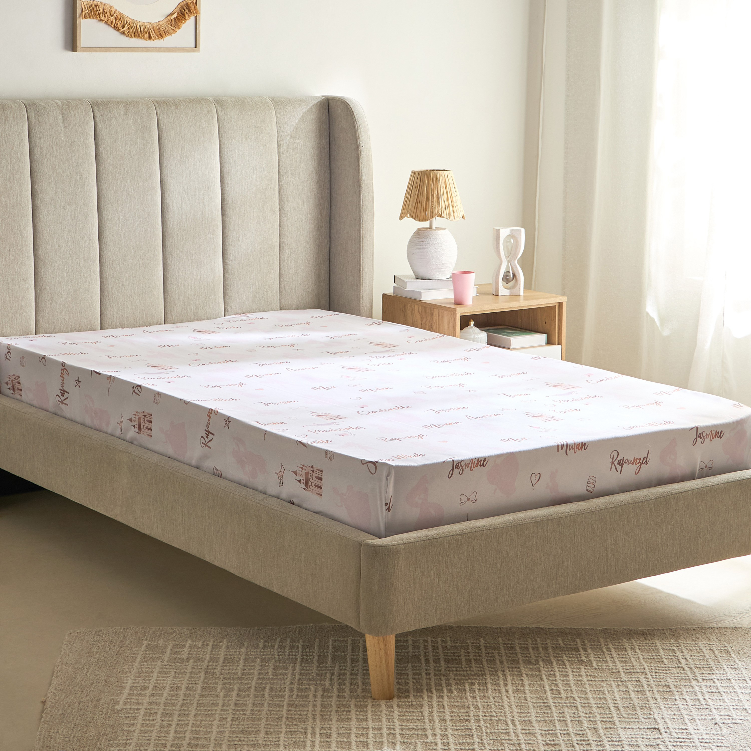 Princess Names Twin Fitted Sheet - 120x200+25 cm-hbxhomeware-hbxbedroom-image-2