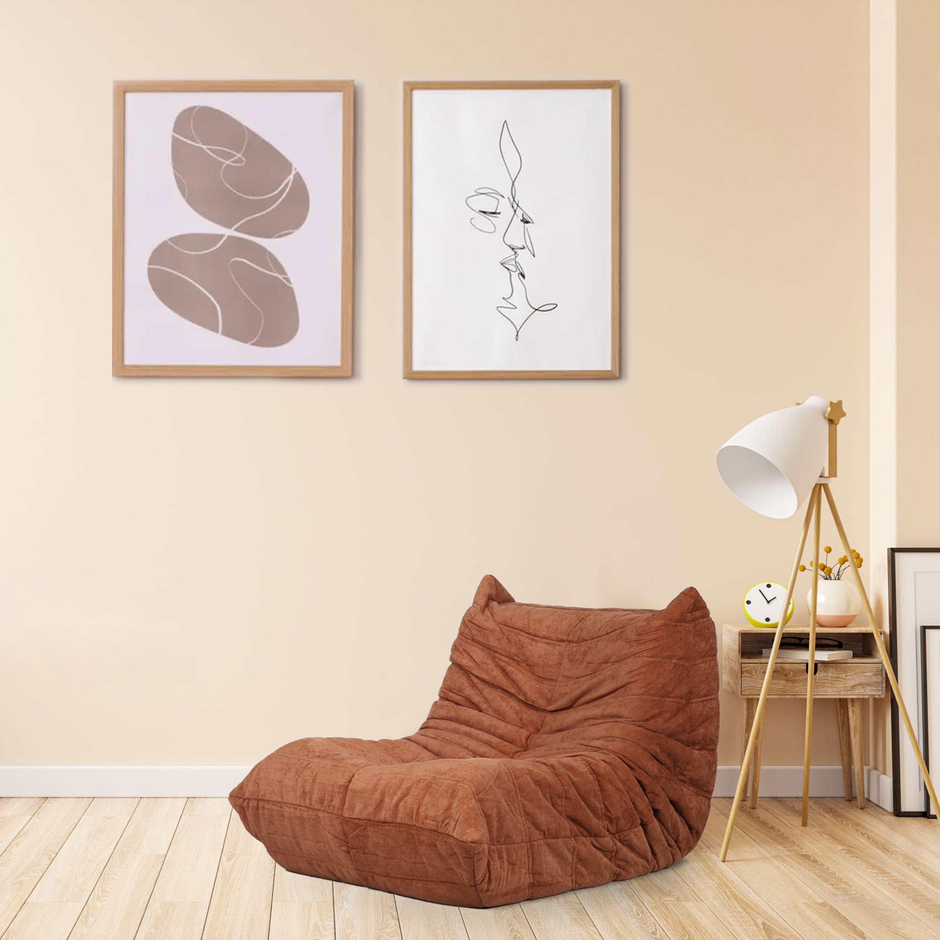 Lanose Fabric Lazy Lounge Leisure Floor Sofa-hbxlivingroom-sofasandarmchairs-easychairs-image-2