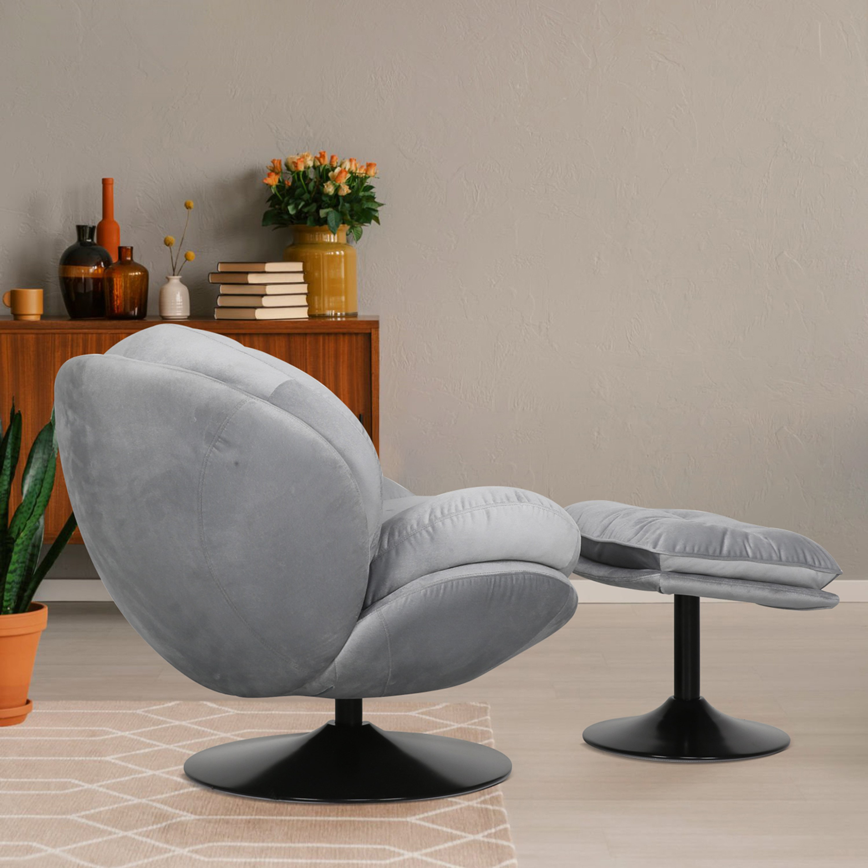 Solace Fabric Accent Chair and Foot Stool with Swivel-hbxlivingroom-sofasandarmchairs-easychairs-image-3