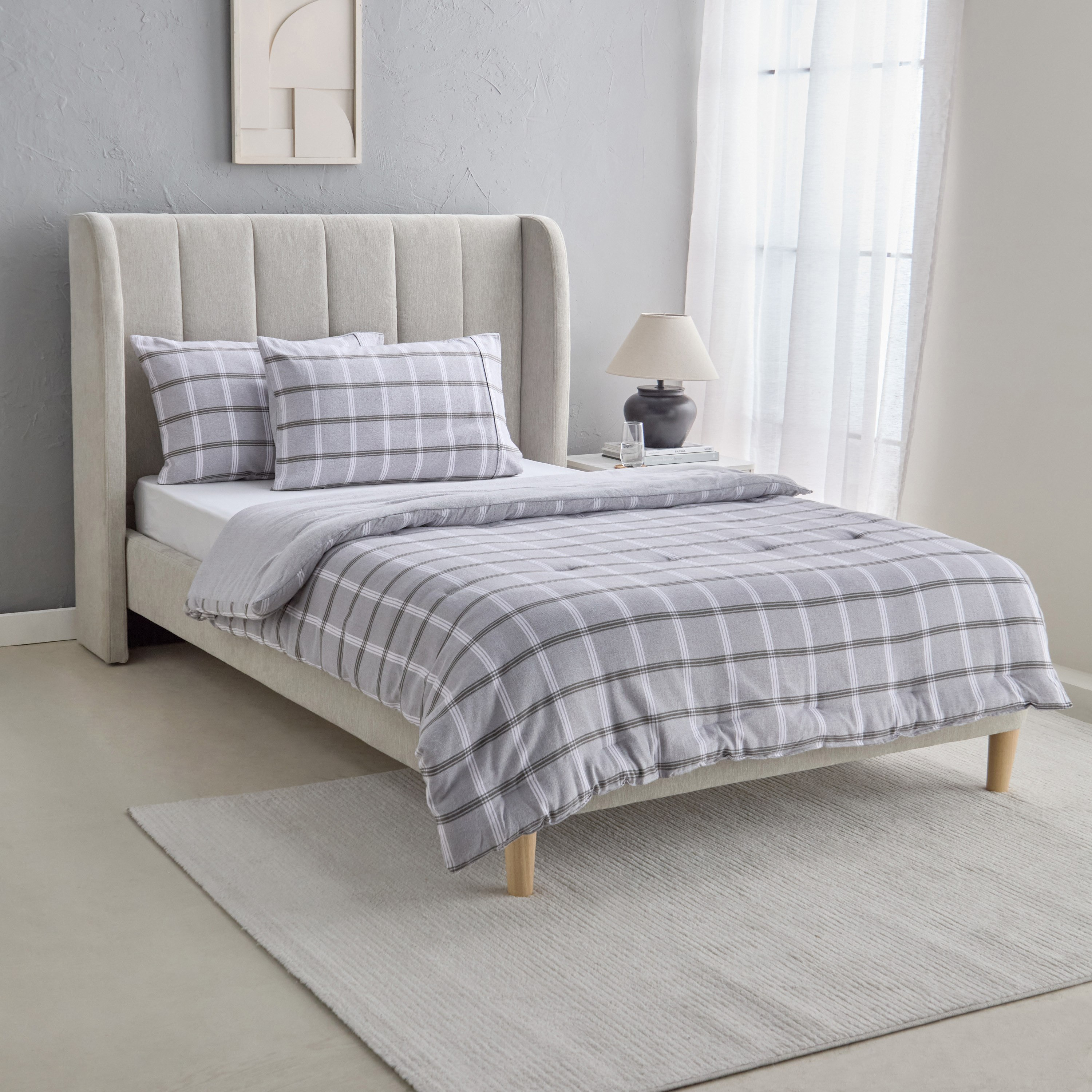 طقم لحاف توين من قطن فلانيل 3 قطع من سناج هاربور - 160×220 سم-hbxhomeware-hbxbedroom-image-2