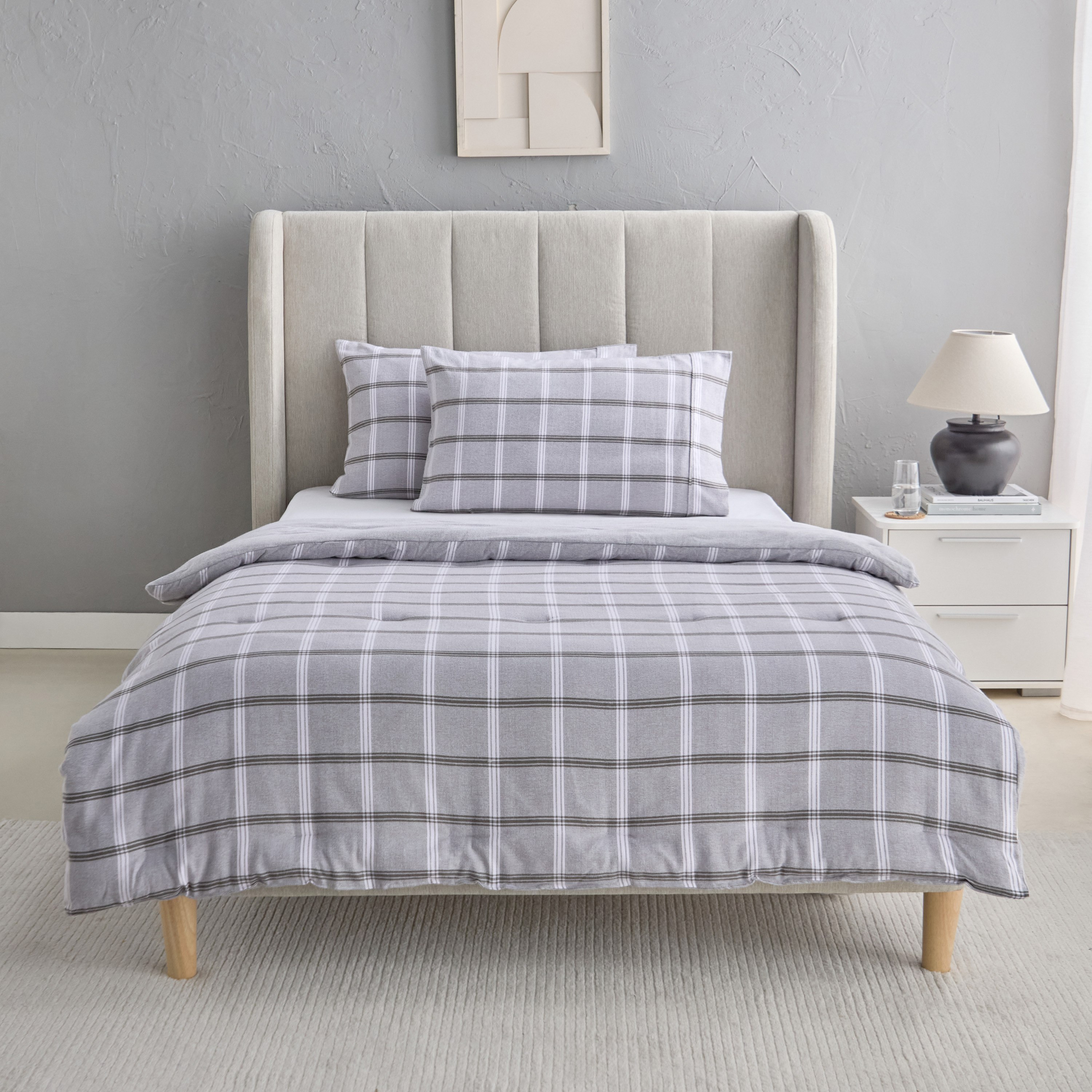 طقم لحاف توين من قطن فلانيل 3 قطع من سناج هاربور - 160×220 سم-hbxhomeware-hbxbedroom-image-3