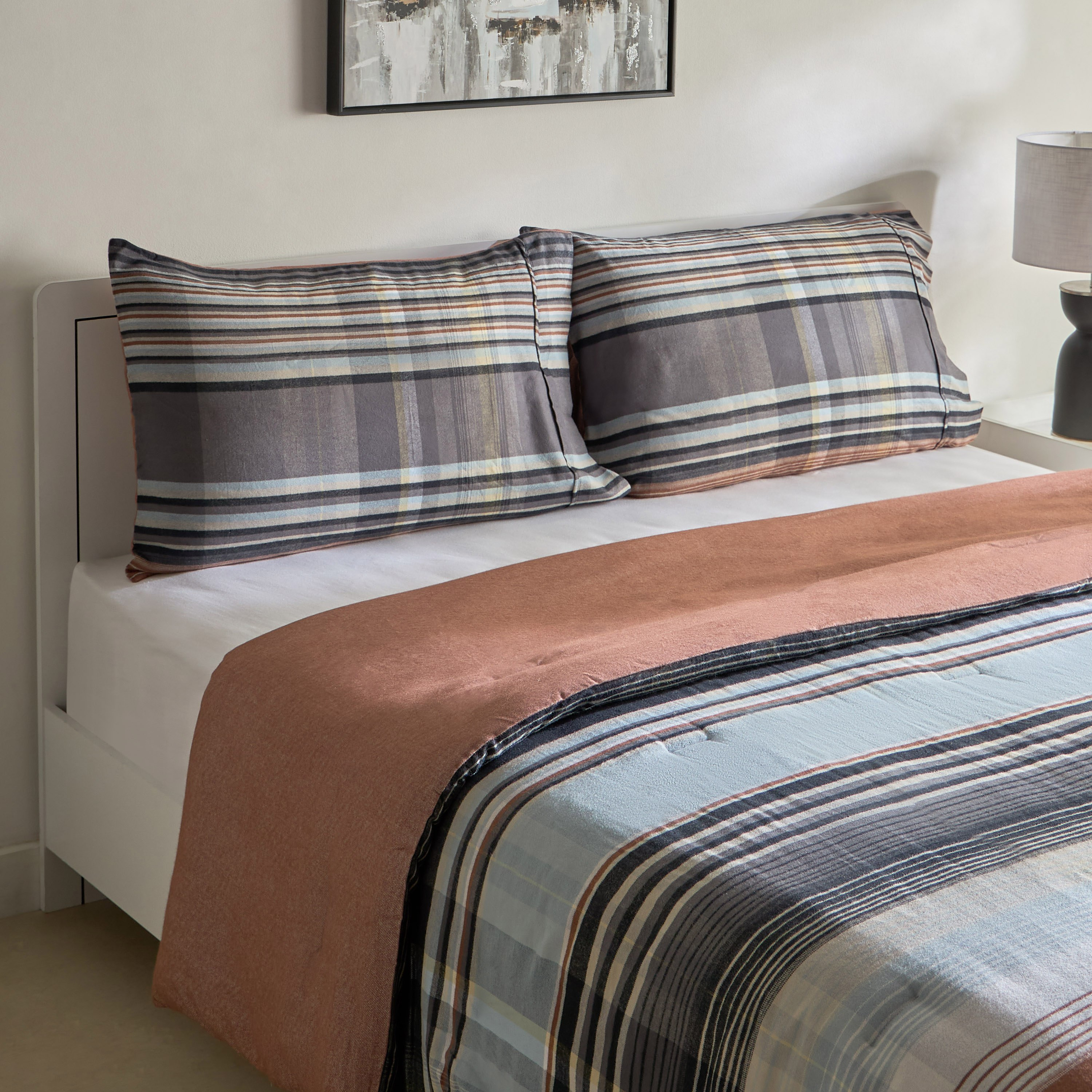 Snug Harbor 3-Piece Cotton Flannel King Comforter Set - 220x240 cm-hbxhomeware-hbxbedroom-image-1